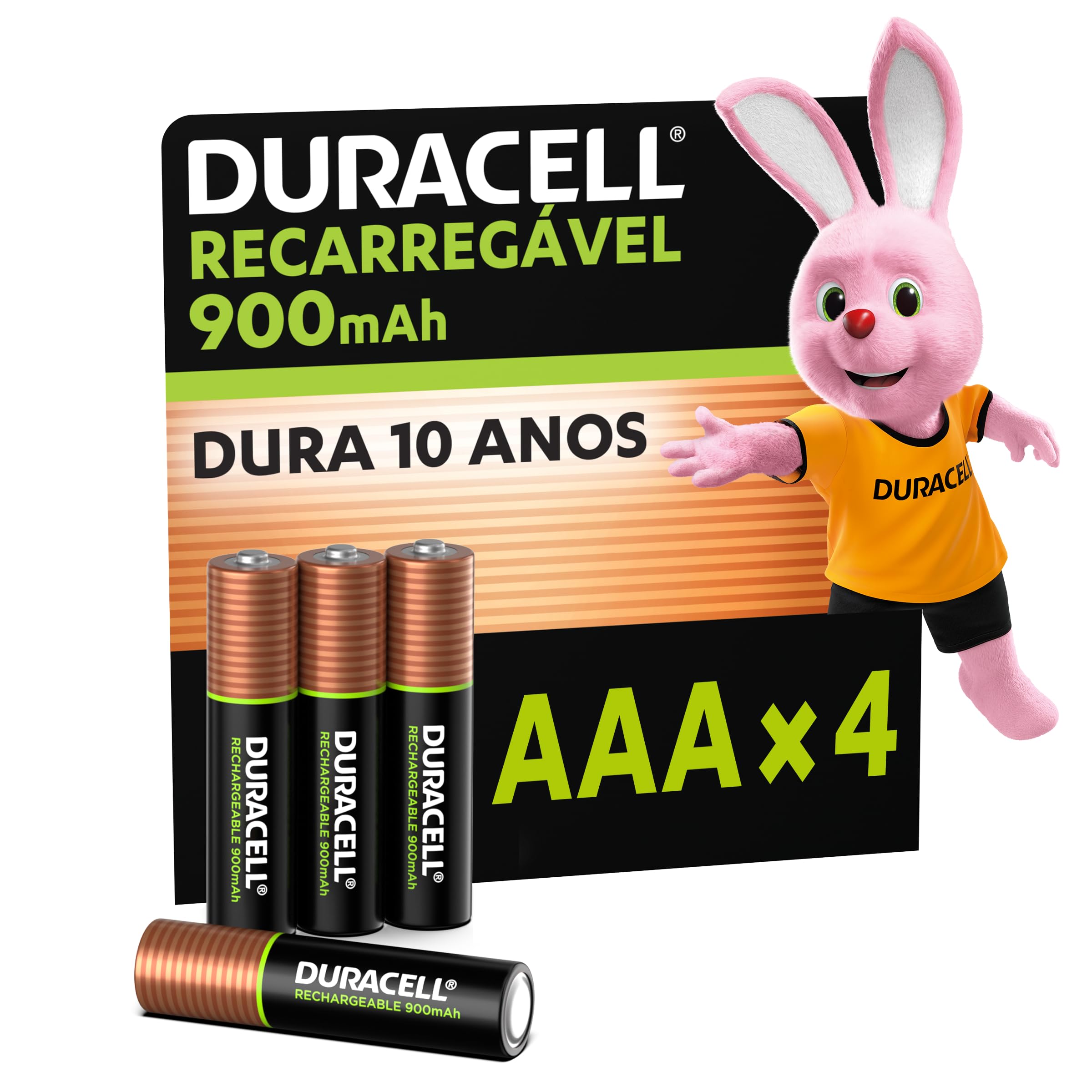 Duracell Pilha Recarregável AAA 900mAh Palito Com 4 Unidades
