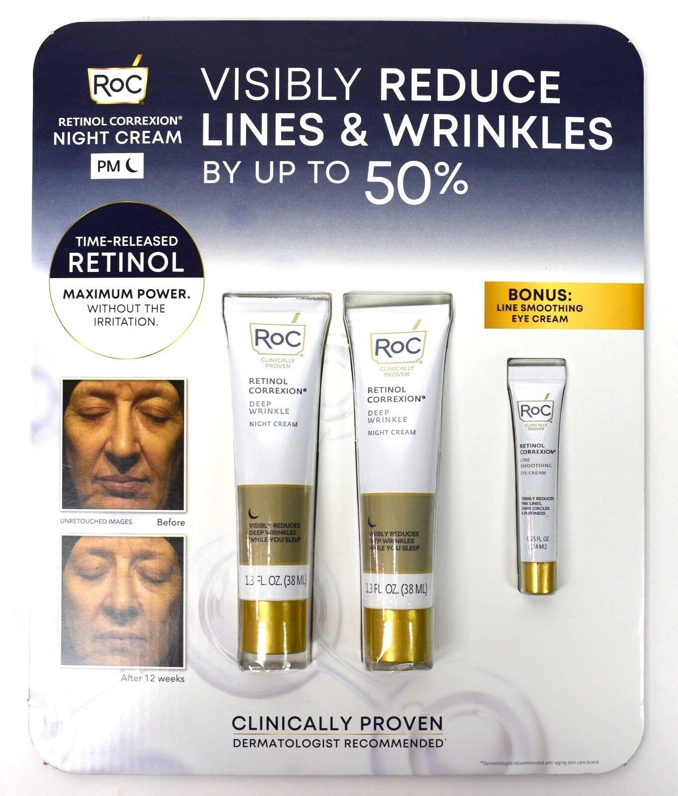 RoC Retinol Correxion Deep Wrinkle Night Cream, pacote duplo