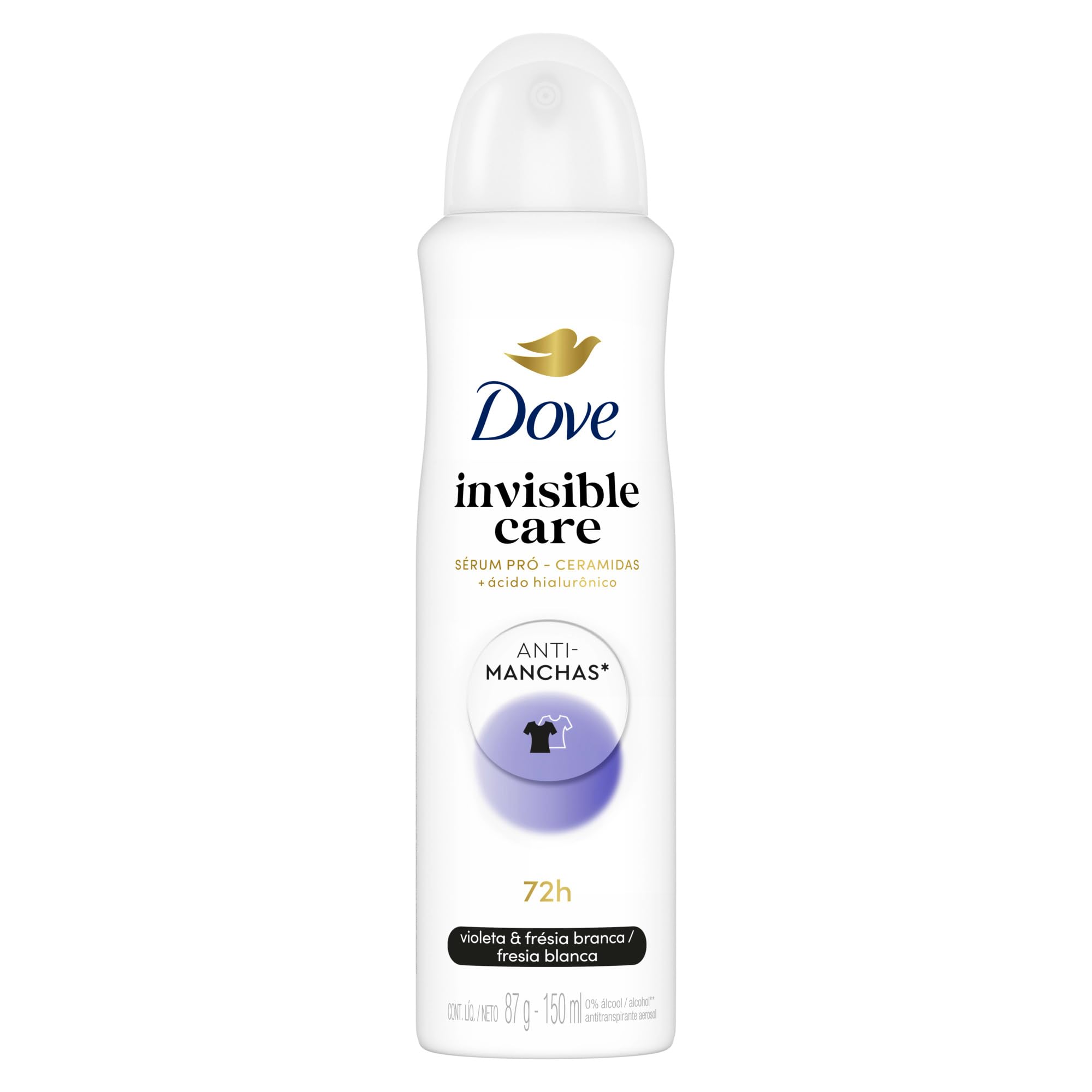 Desodorante Antitranspirante Aerosol Dove Invisible Dry 150ml, Branco (A embalagem pode variar)
