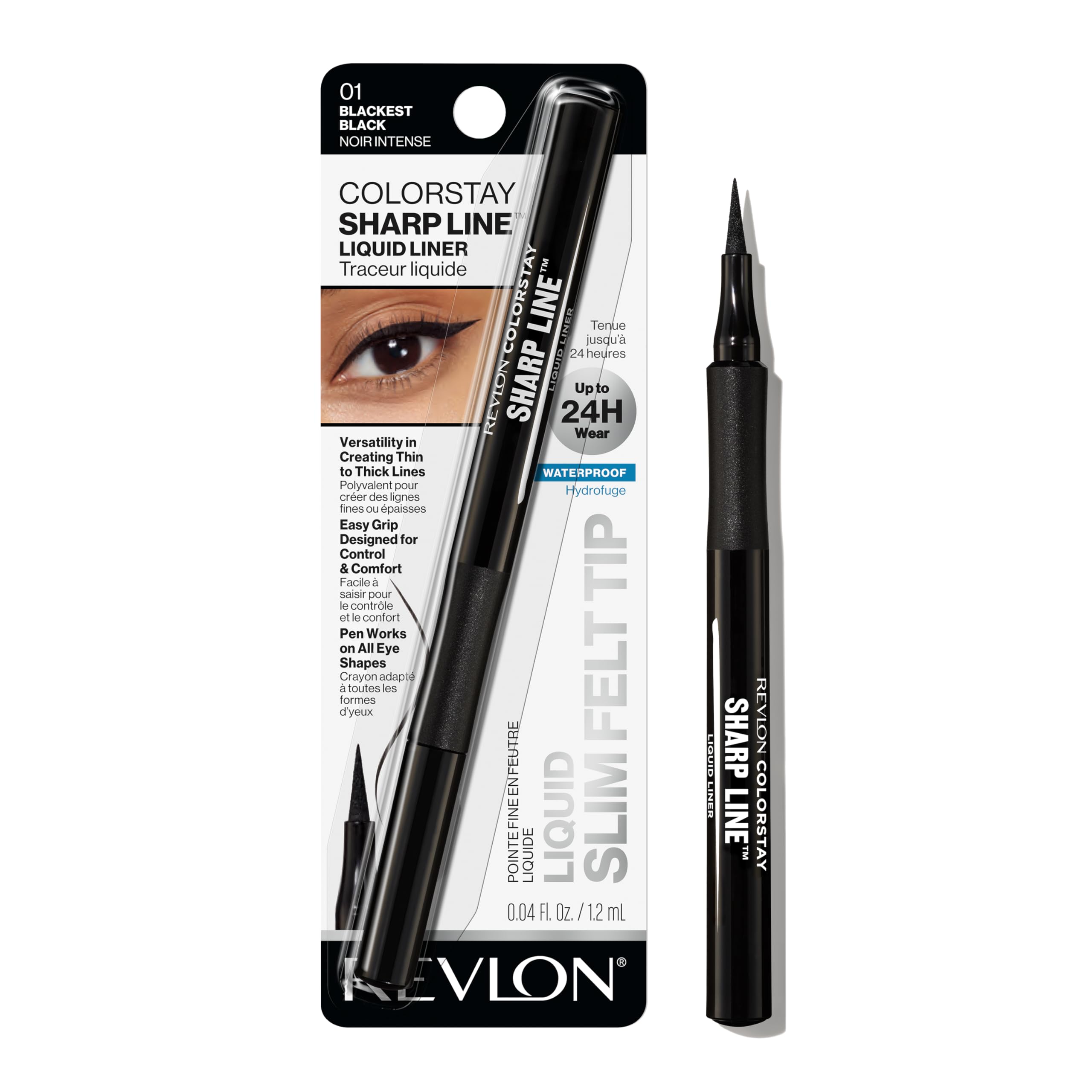 Revlon Colorstay Liquid Eye Pen Classic Tip, Blackest Black