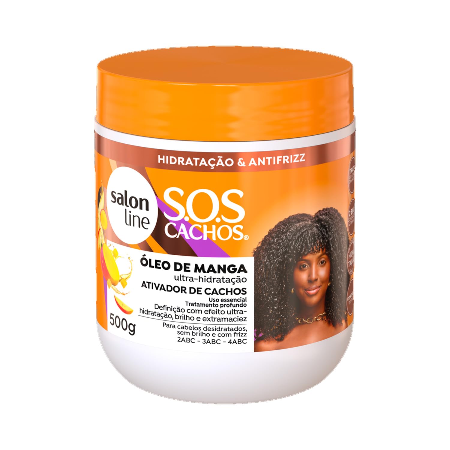Salon Line, Ativador de Cachos, SOS Cachos, Óleo de Manga, Hidratação e Definição, 500 g