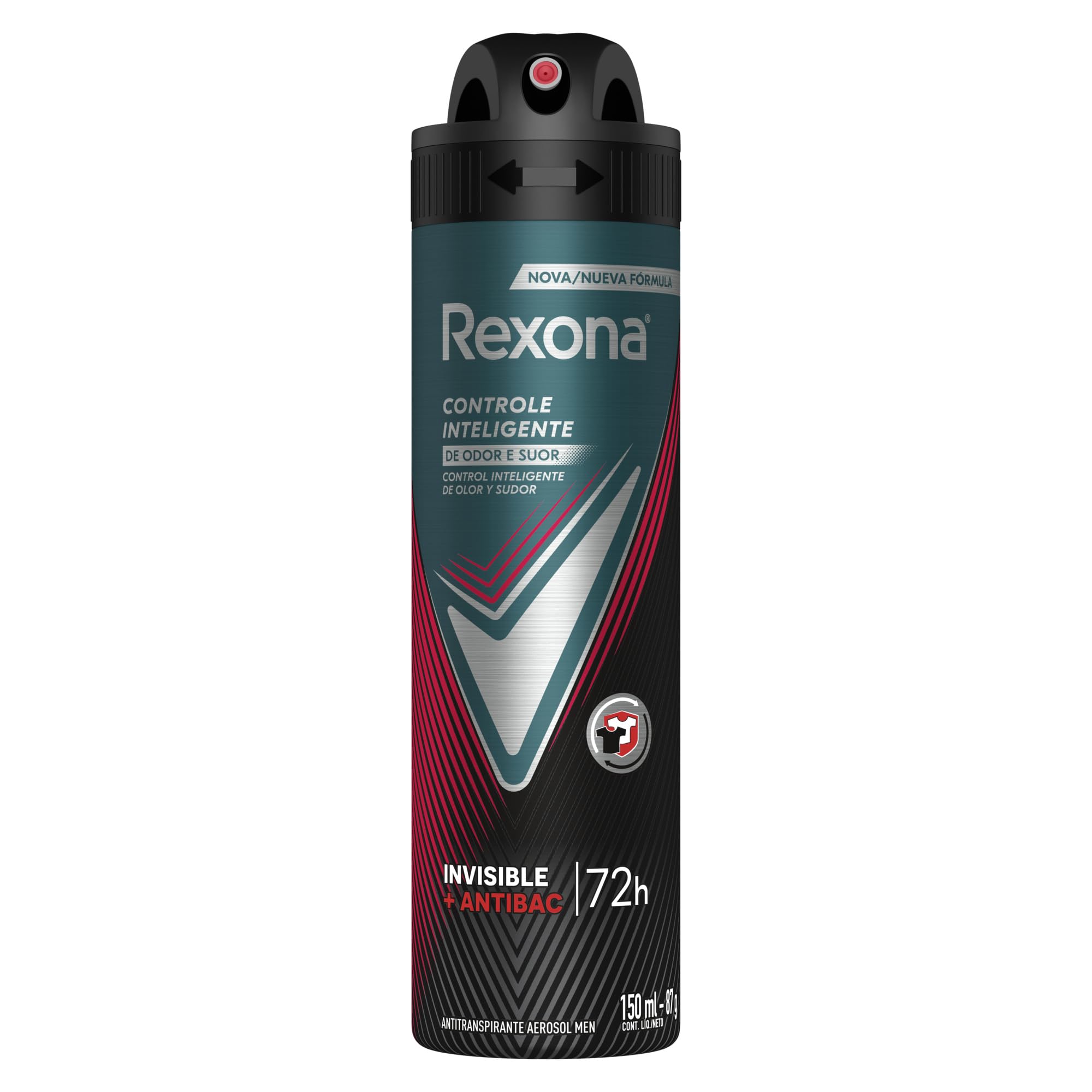 Desodorante Antitranspirante Aerosol Masculino Rexona Antibacterial + Invisible 150ml
