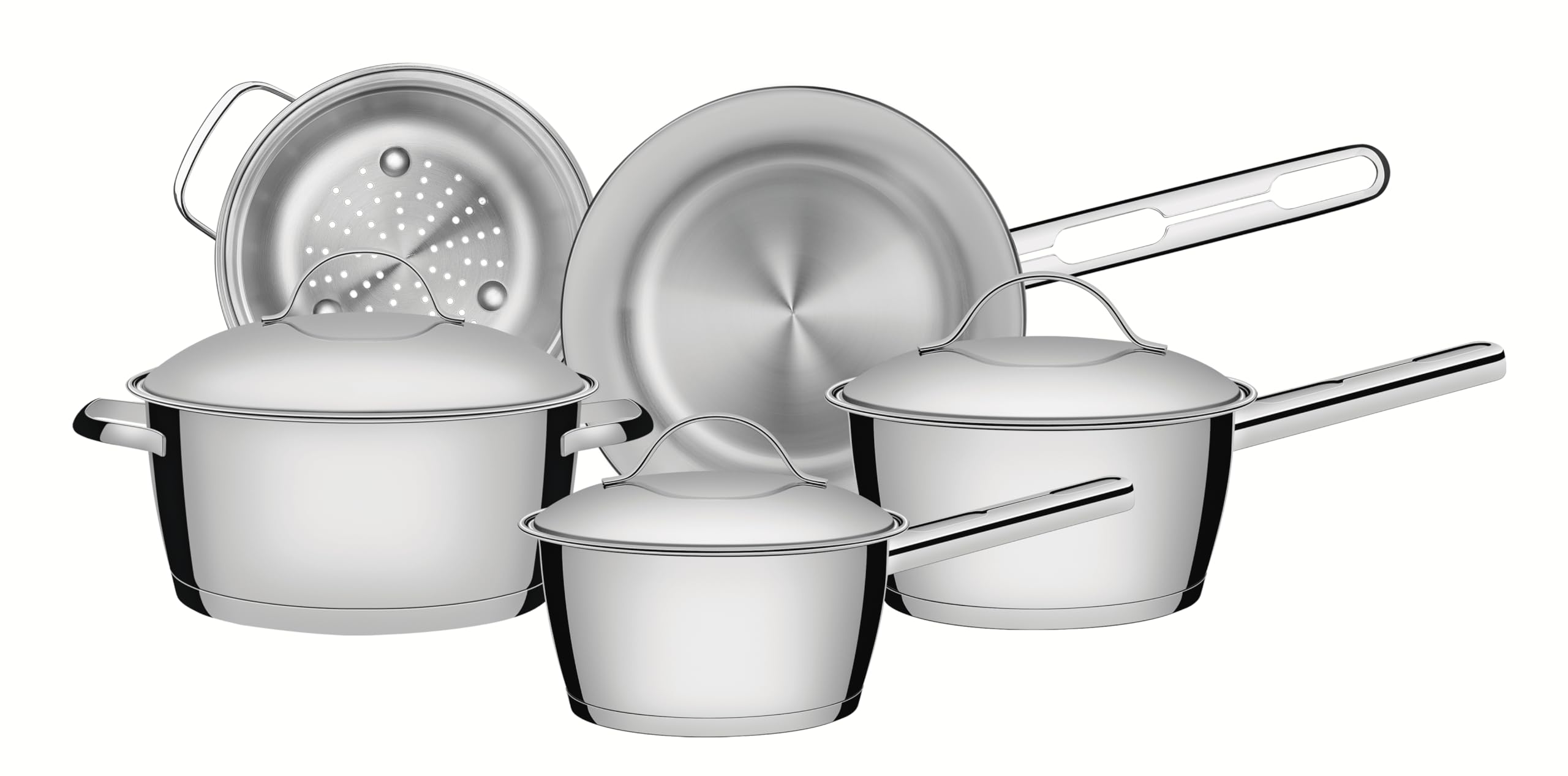 Jogo de Panelas 5 Peças Inox Allegra Tramontina