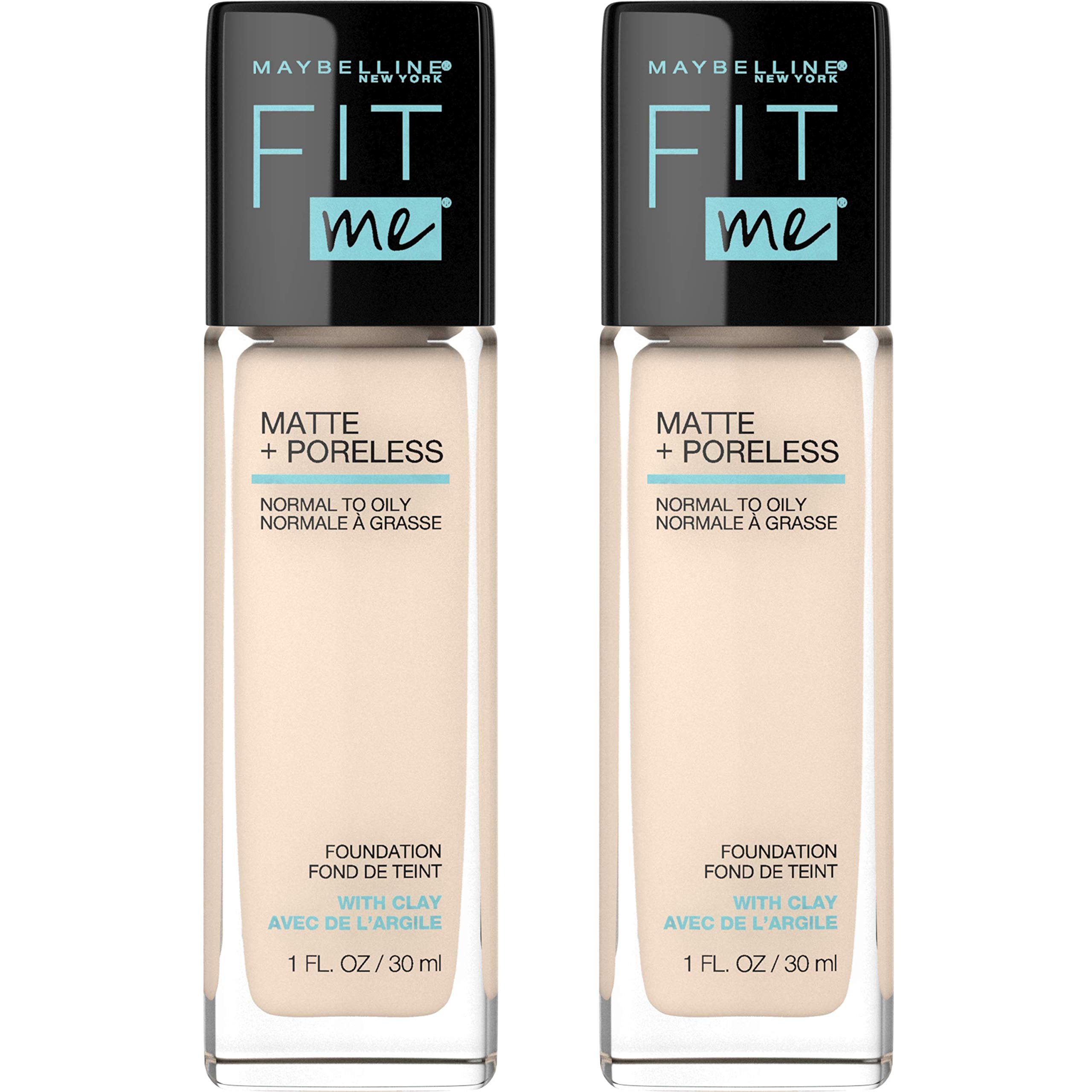 Maybelline Base Fit Me, cobertura média, misturável com acabamento fosco e sem poros