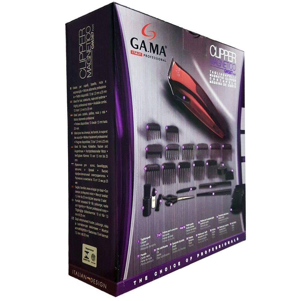 Máquina de Cortar Cabelo Gama Italy Plus GM587 Preto e Vermelho 110V