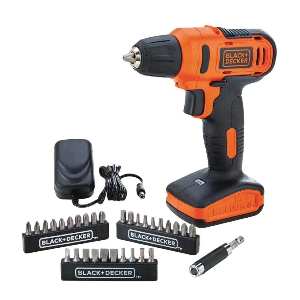 BLACK+DECKER Furadeira e Parafusadeira à Bateria 12V com Acessórios LD12SP-BR