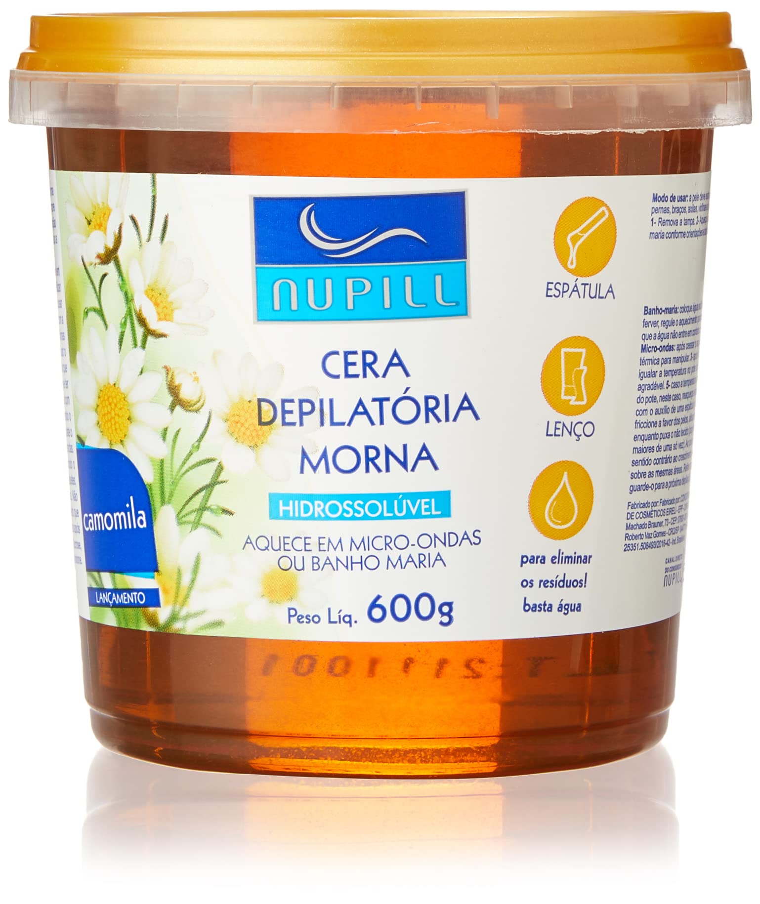 Cera Depilatória Morna Camomila Nupill Âmbar