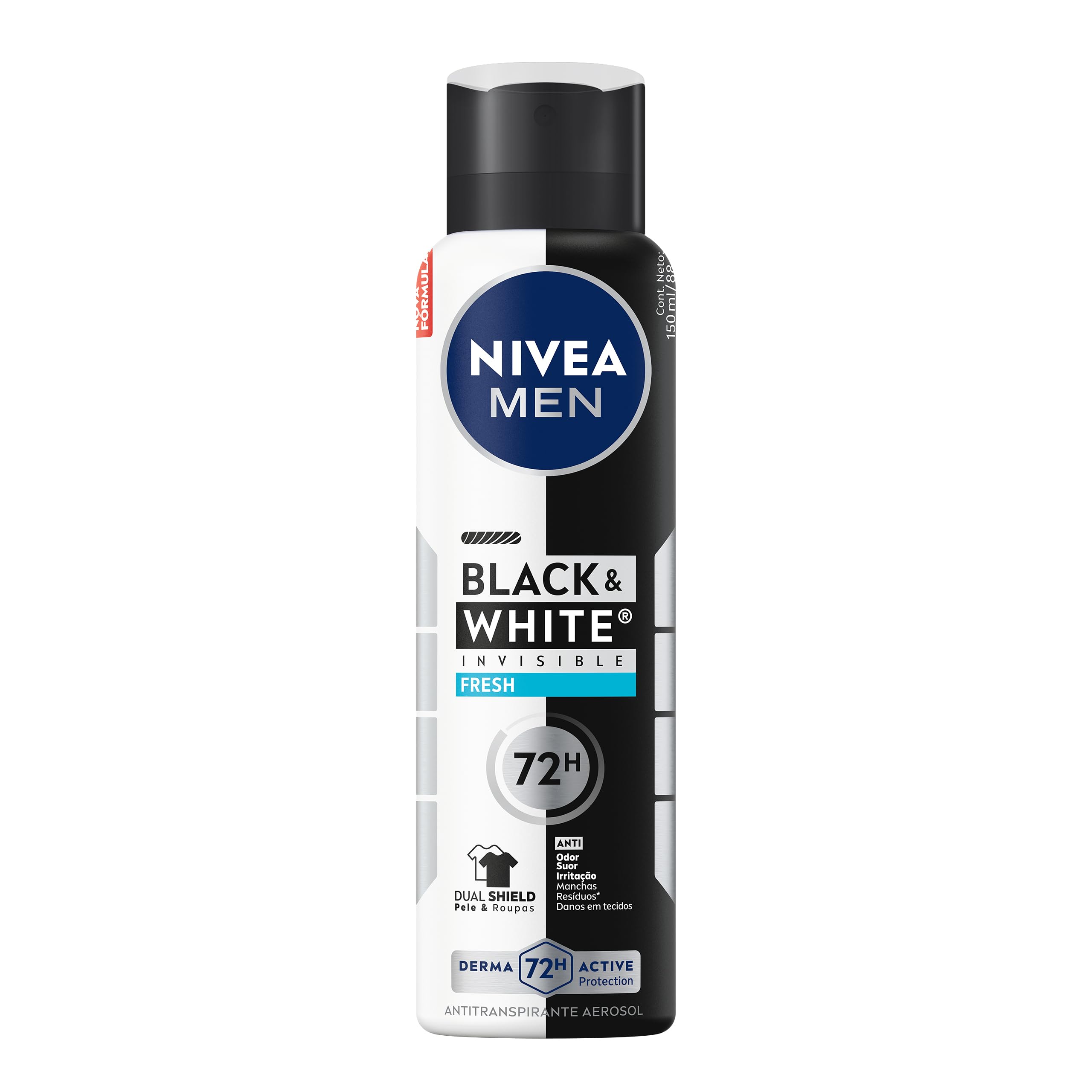 NIVEA MEN Desodorante Antitranspirante Aerossol Invisible Black & White Fresh 150ml