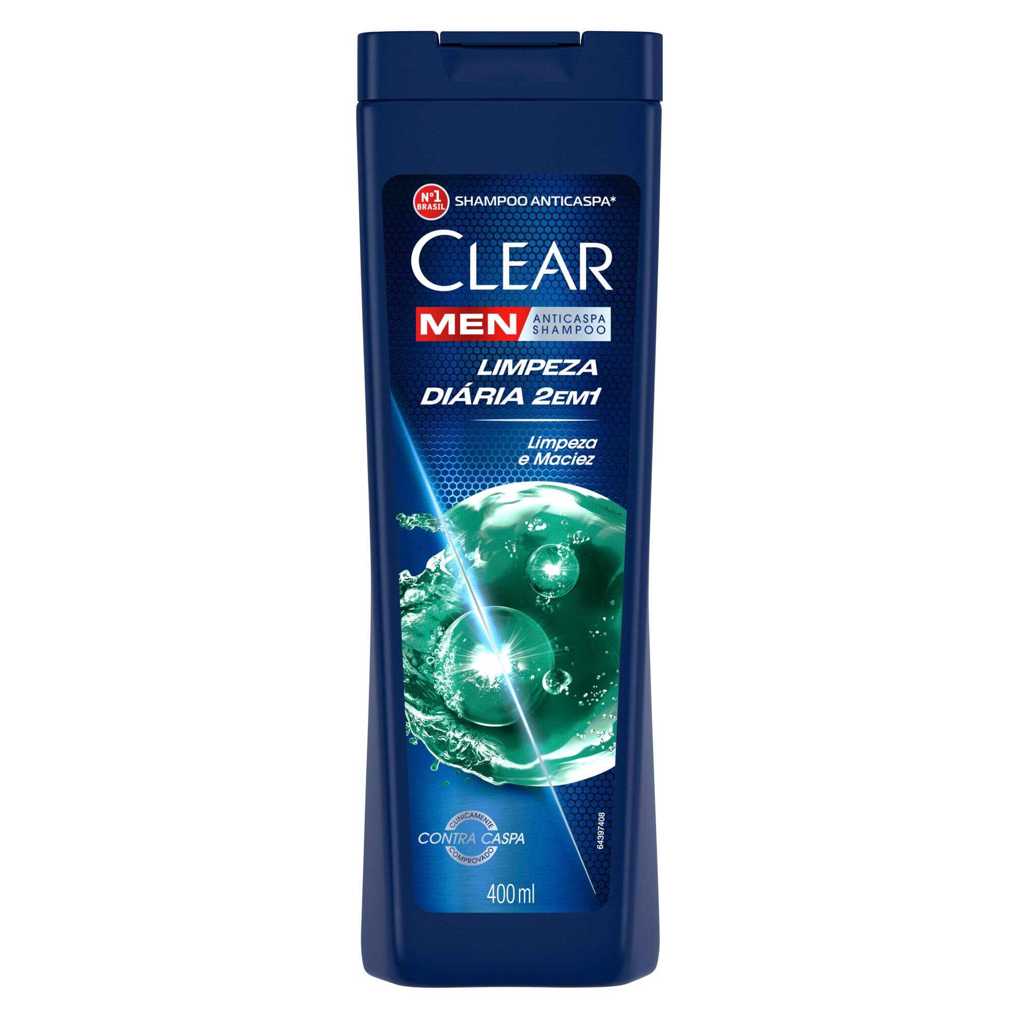 Clear Men Limpeza Diária 2 em 1 Shampoo Anticaspa 400ml