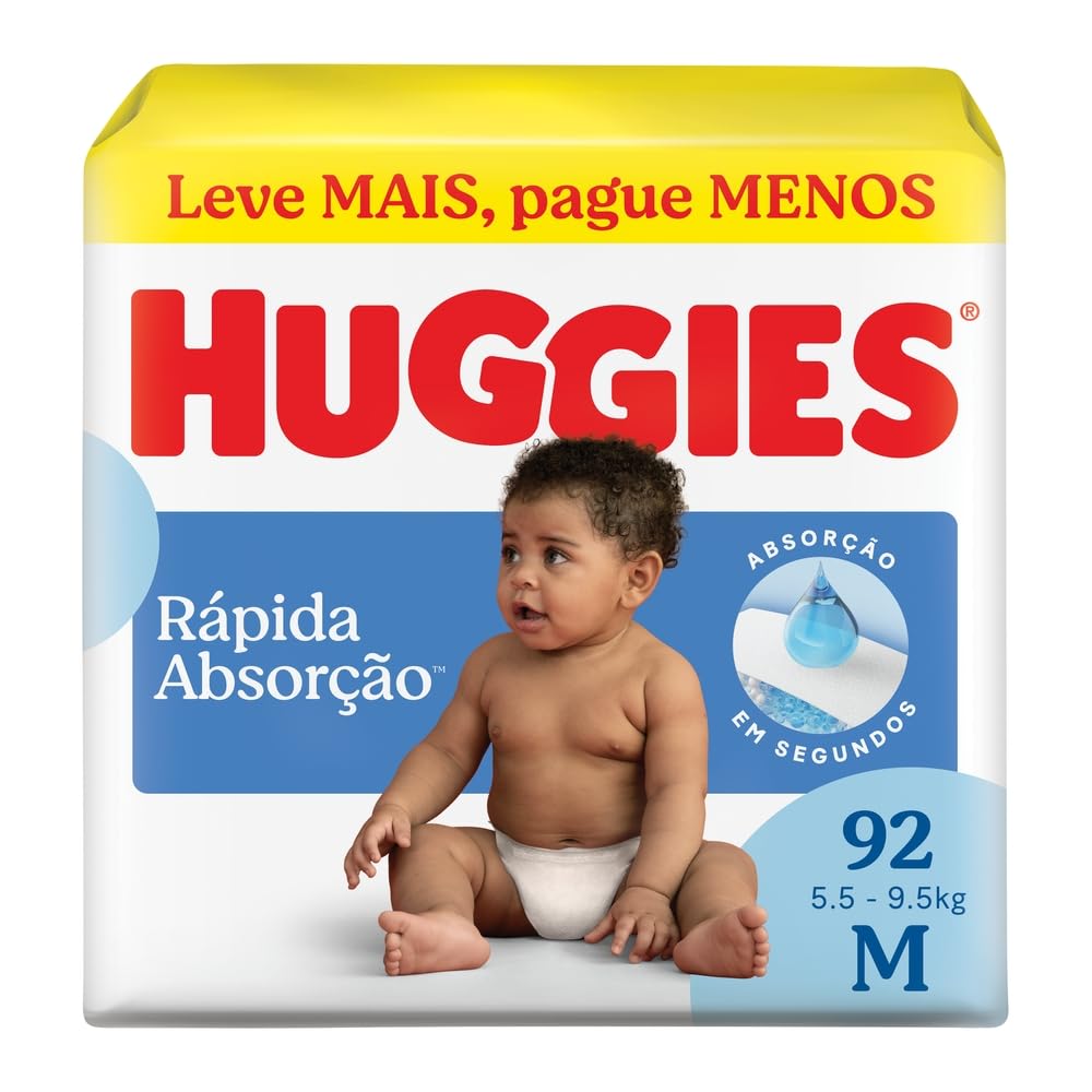 Fralda Huggies Tripla Proteção Hiper M 92 Unidades