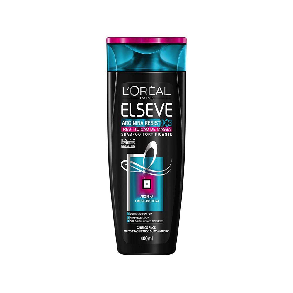 L'Oréal Paris Elseve Arginina Resist X3 Shampoo Restituição de Massa, 400ml