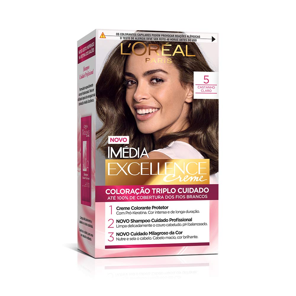 Coloração Imédia Excellence, L'Oréal Paris, Castanho Claro, Coloração Imédia