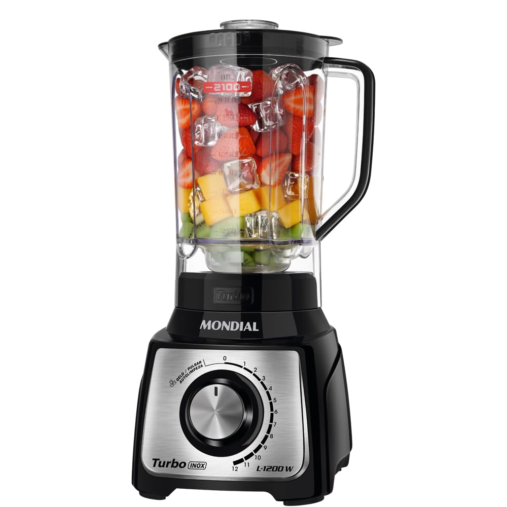 Liquidificador Mondial Turbo Inox 1200W L-1200 BI