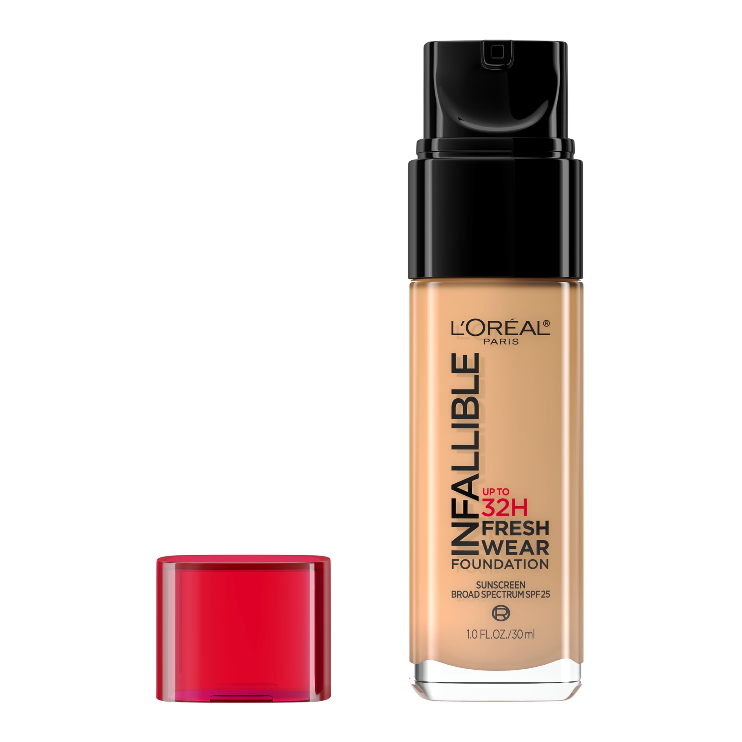 Base líquida L'Oréal Paris, base de cobertura total, uso duradouro, com vitamina C, roupa fresca infalível, polimento natural 455