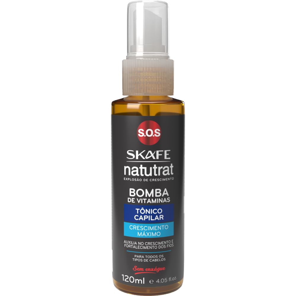 Tônico Capilar Crescimento Máx Natutrat S.O.S Bomba de Vitaminas 120ml, SKAFE