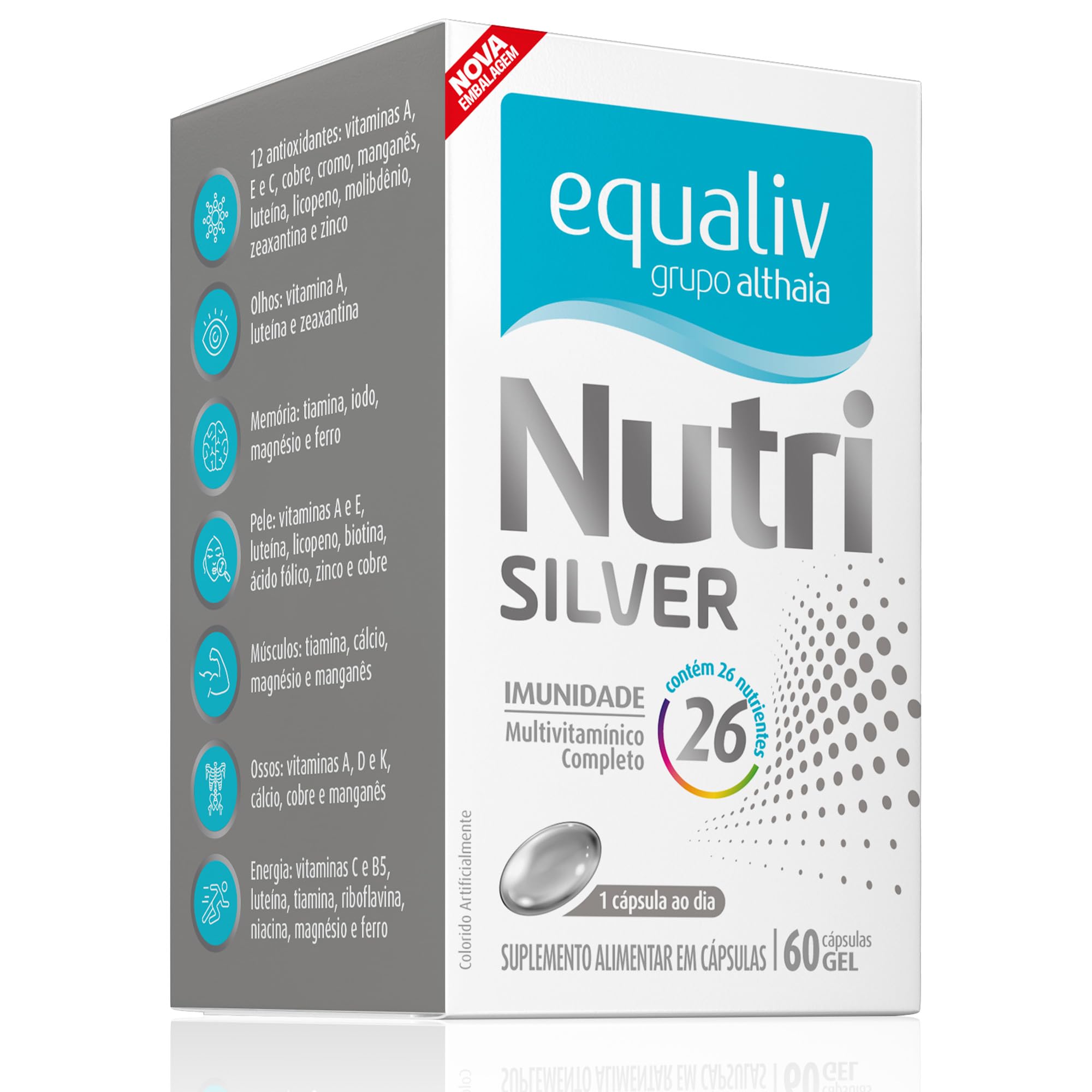 Multivitamínico Equaliv Nutri Silver com 60 Cápsulas