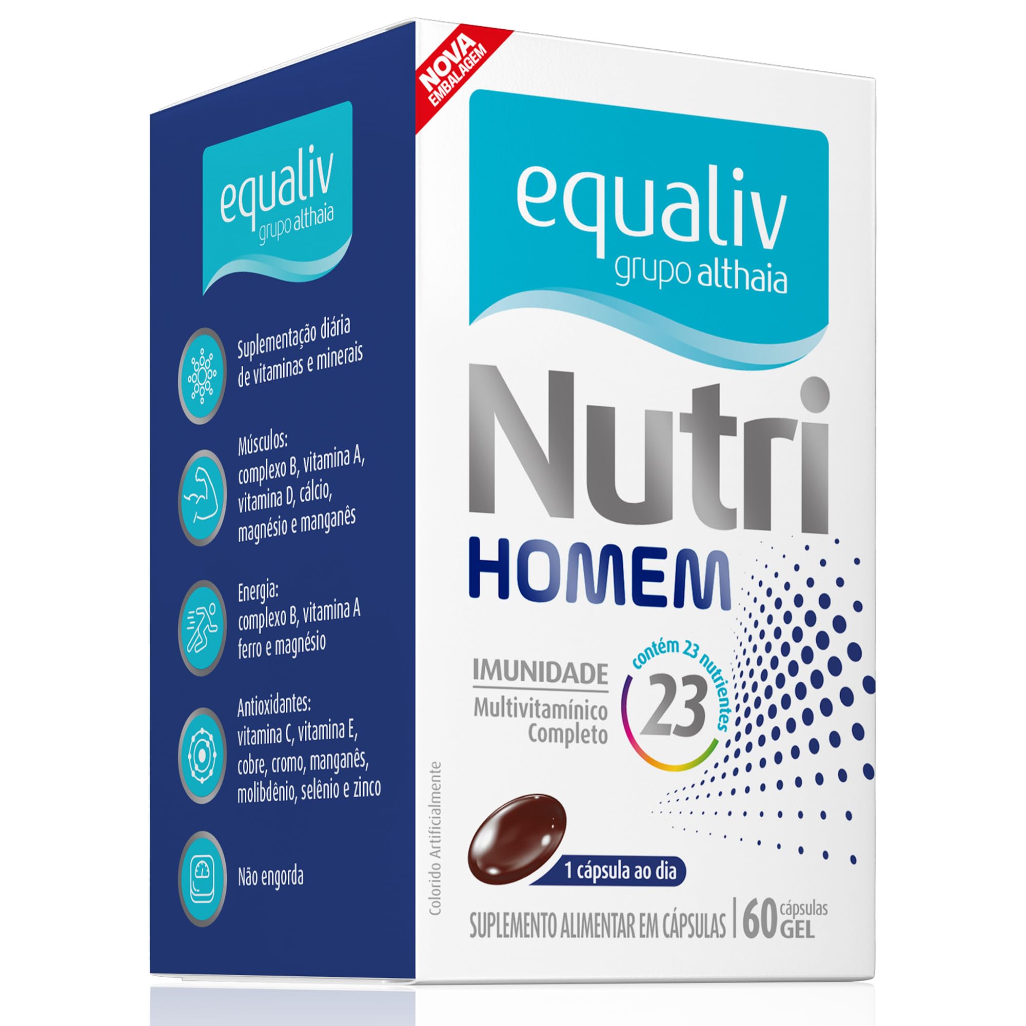 Multivitamínico Equaliv Nutri Homem com 60 Cápsulas