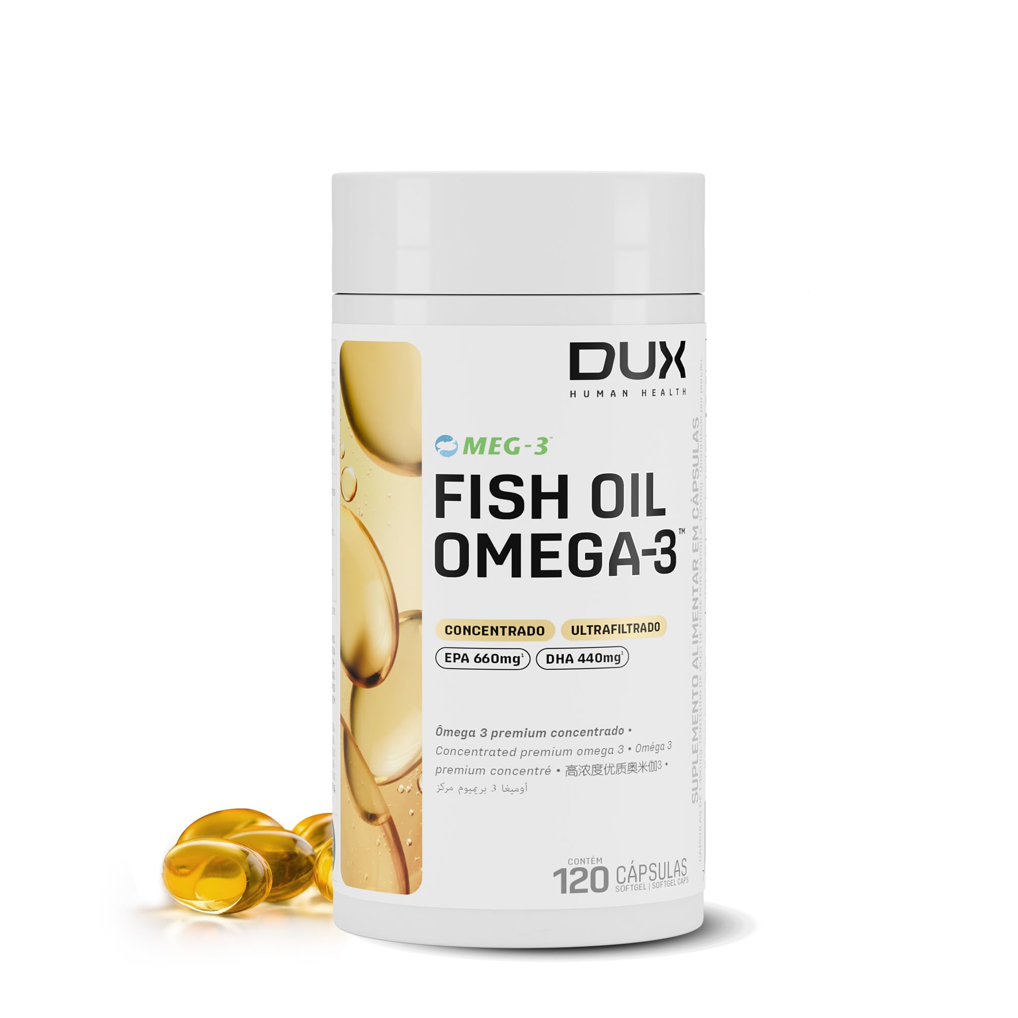 Ômega 3 Fish Oil DUX Nutrition com 120 Cápsulas