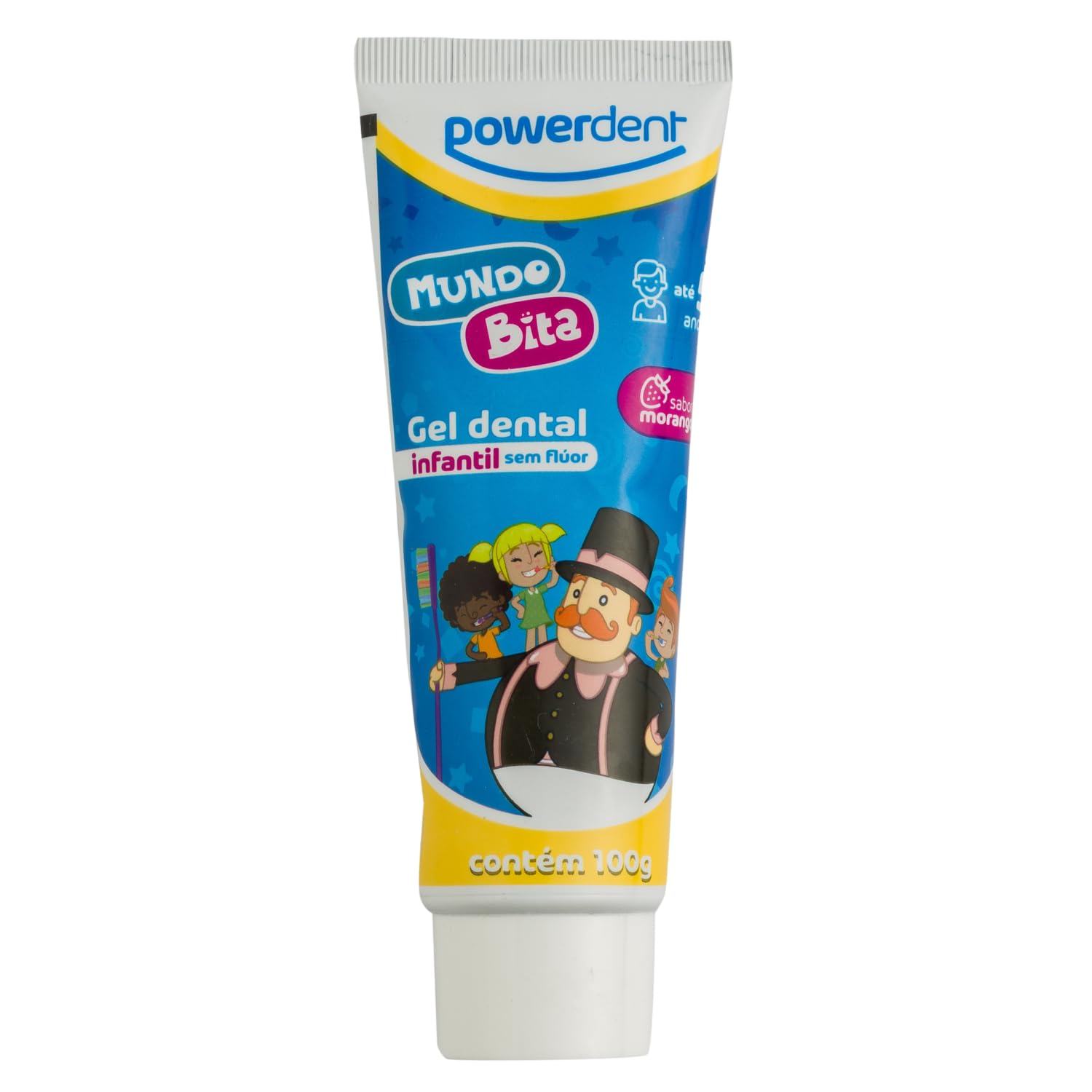 Gel Dental Infantil Powerdent Mundo Bita Morango 100g