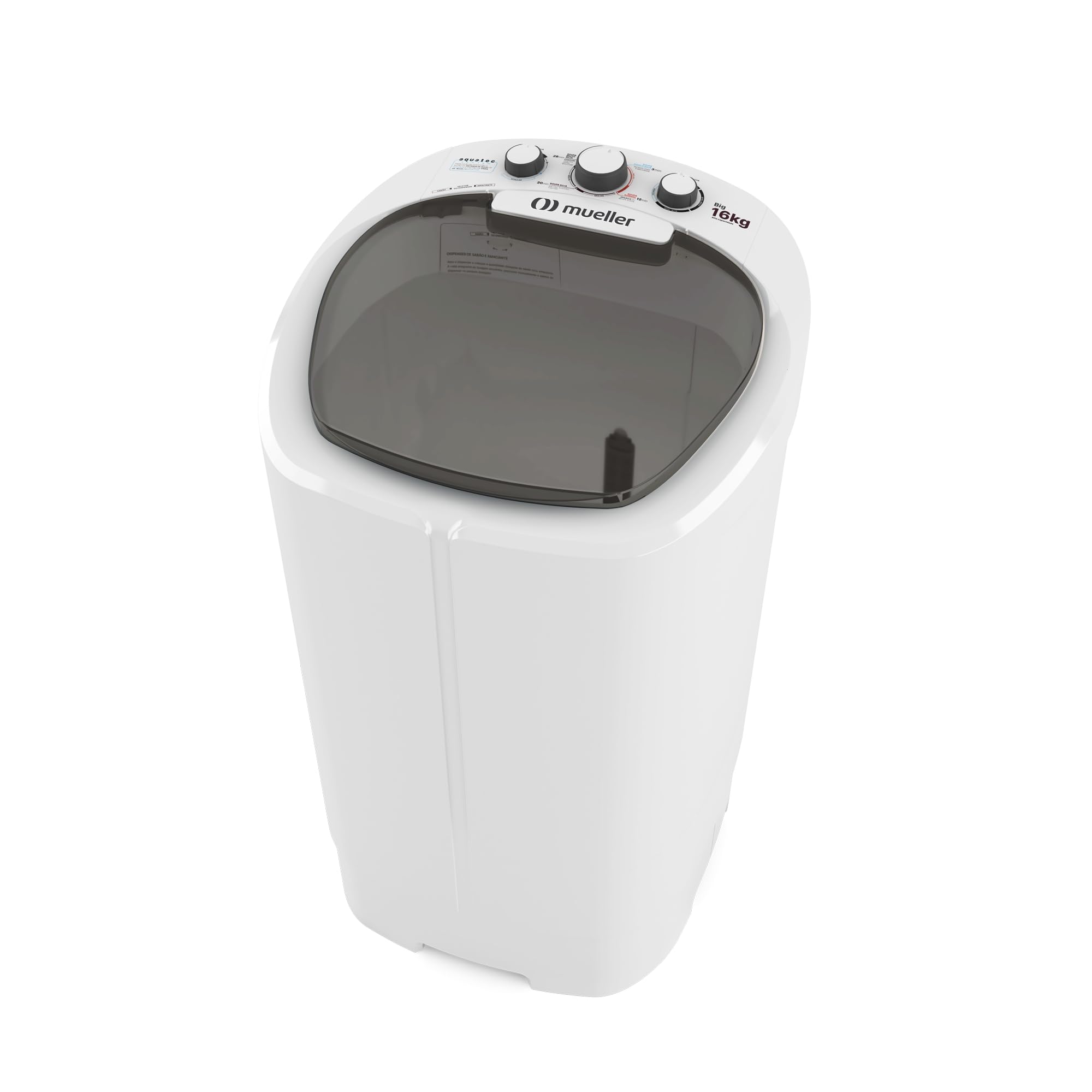 Lavadora Semiautomática Mueller Big com Aquatec 16kg 127V Branco
