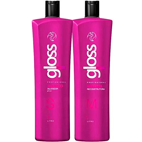 Kit Escova Progressiva Fox Gloss Shampoo Dilatador 1L + Máscara Reconstrutora 1L