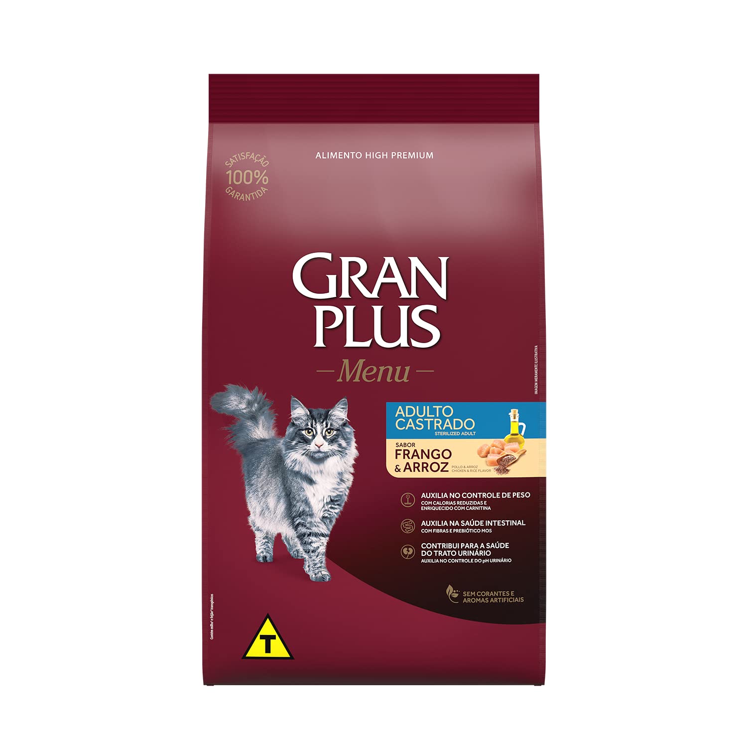 Granplus Ração Para Gatos Castrados Gran Plus Frango E Arroz 3Kg