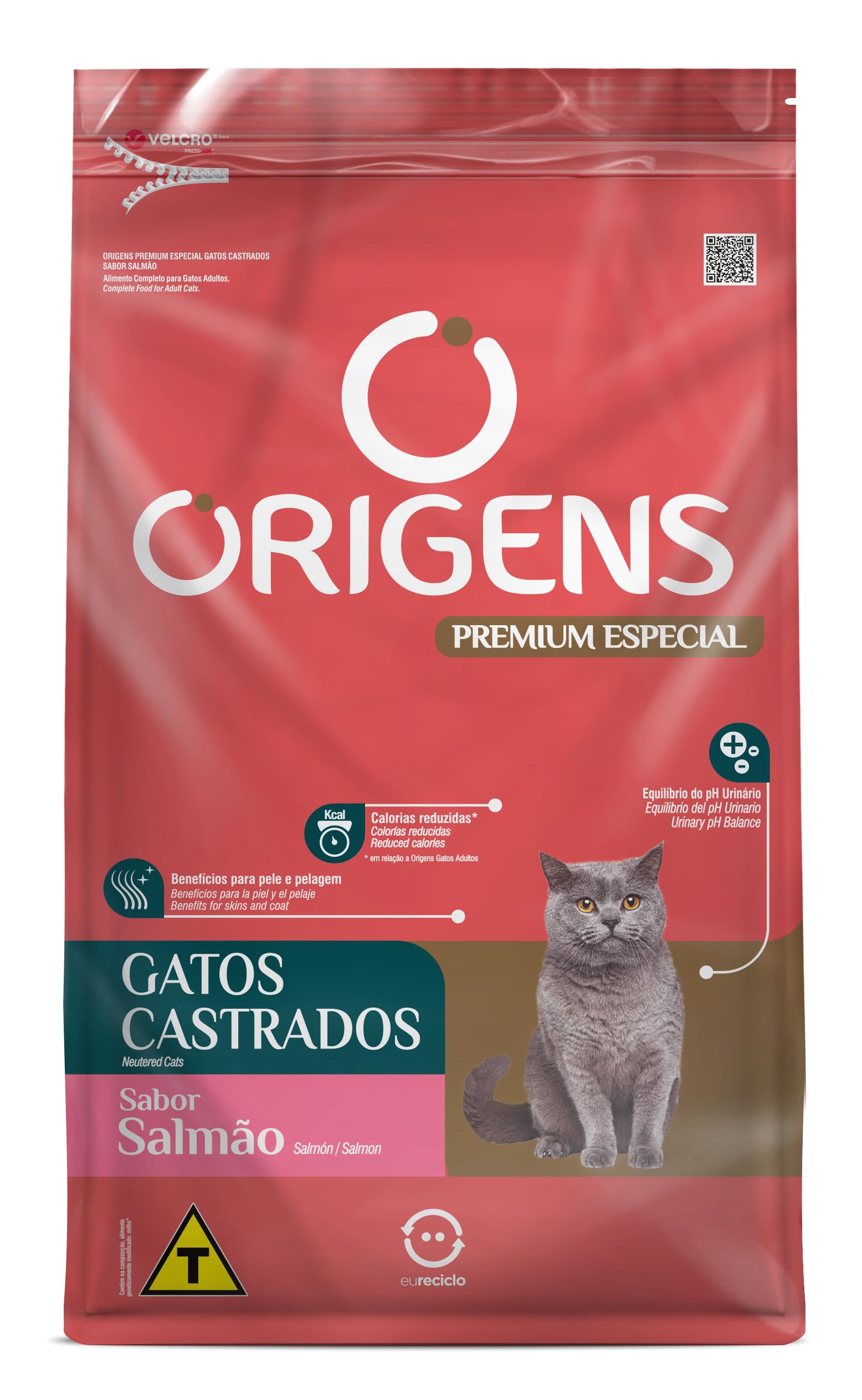 Adimax Ração Origens Para Gatos Castrados Sabor Salmão - 10 1Kg