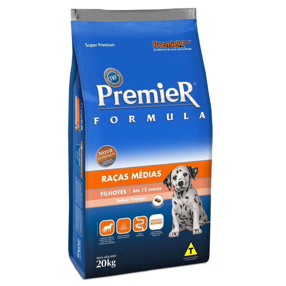 Ração Premier Filhotes Raças Médias para Cães Sabor Frango 15kg