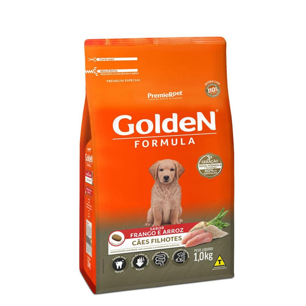 Ração Golden Filhote Sabor Frango e Arroz para Cães, 15kg