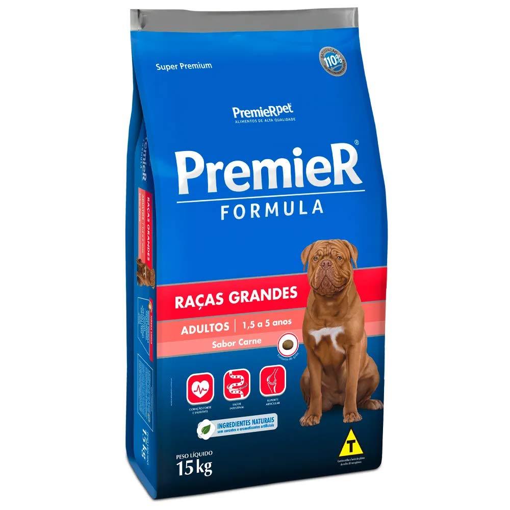 Premier Pet Ração Premier Fórmula Para Cães Adultos De Raças Grandes Sabor Carne - 15Kg Para Todas Grande Adulto - Sabor Sem Sabor