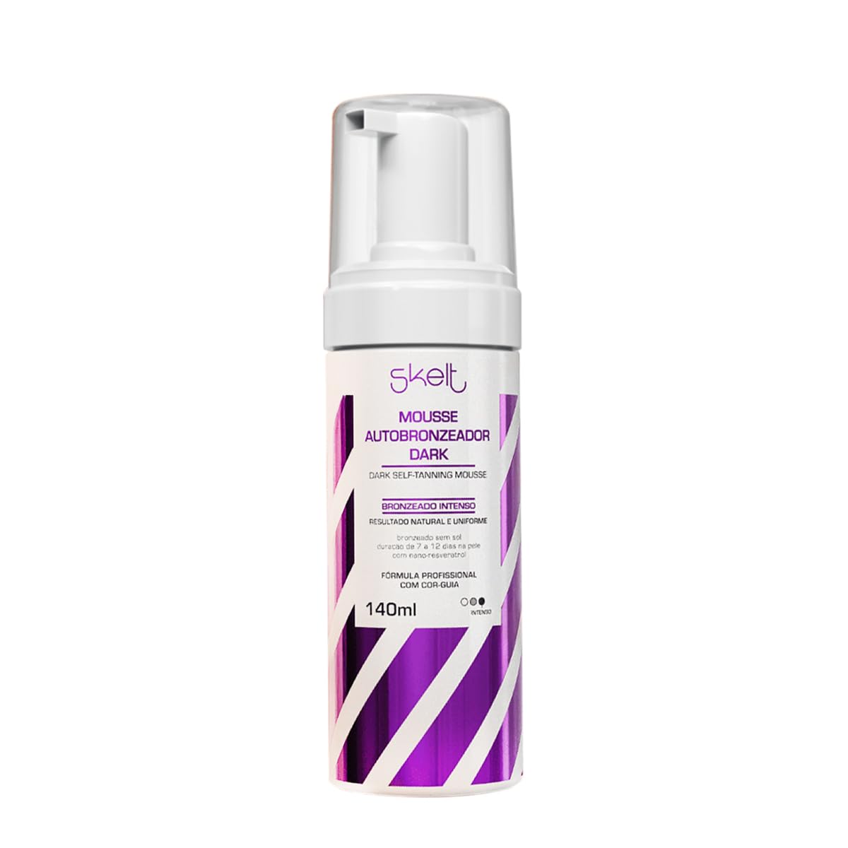 Skelt Mousse Autobronzeador Dark 140 ml |Bronzeado Mais Intenso, Adpta Ao Seu Tom de Pele, Duração de 7 a 12 Dias, Nano-resveratrol | Todos os Tipos de Pele