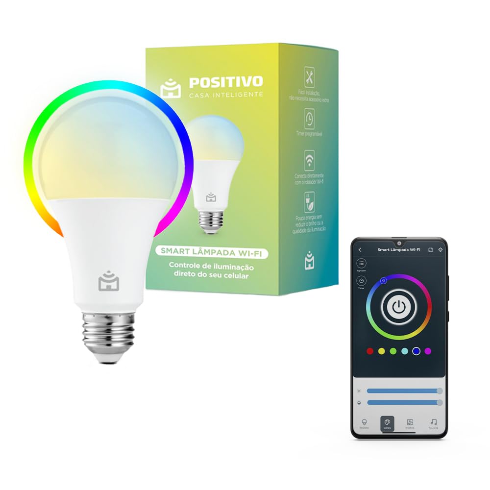 Smart Lâmpada Wi-Fi Positivo Casa Inteligente RGB 9 W 806 lm