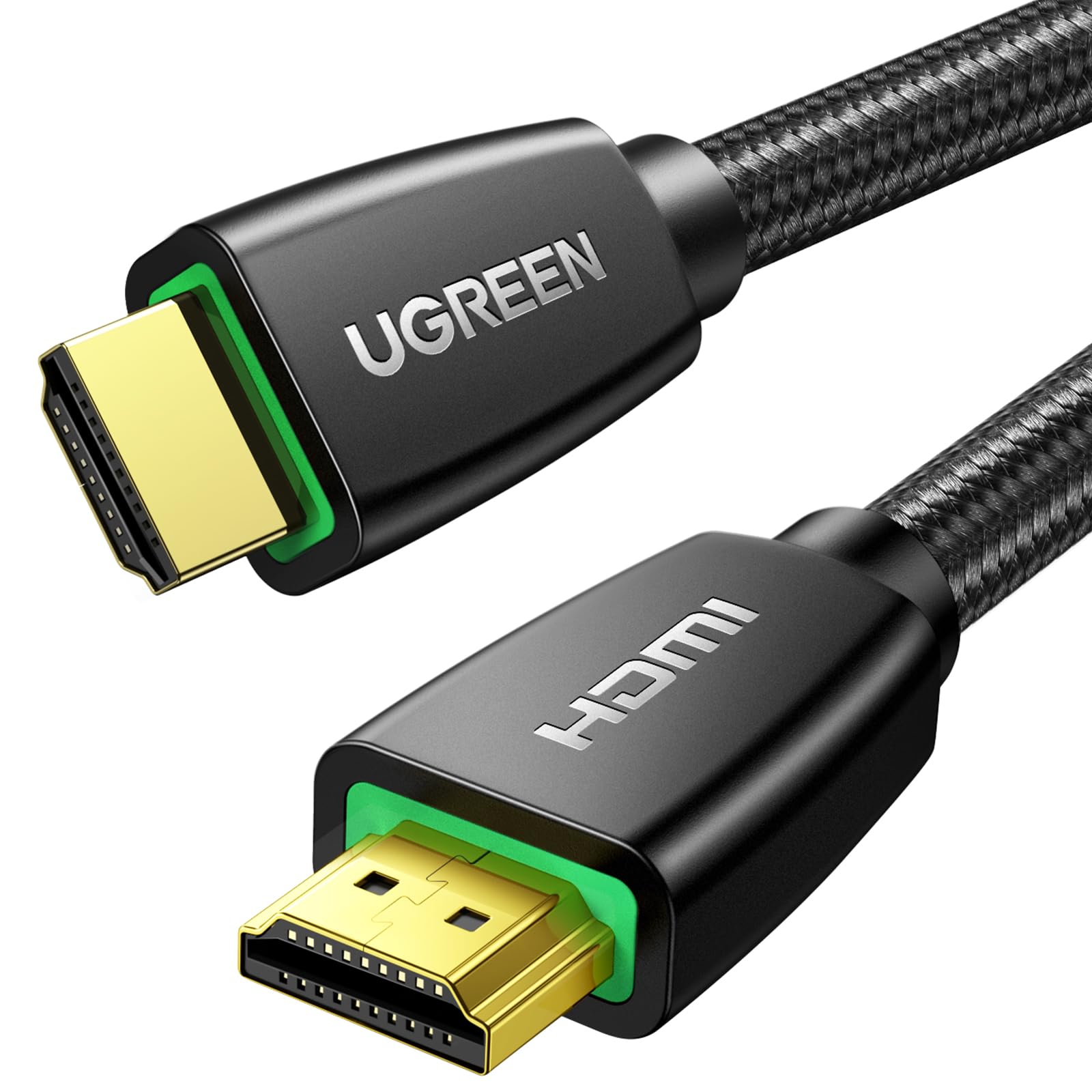 UGREEN Cabo HDMI 4K 2m, cabo trançado de alta velocidade 18Gbps HDMI 2.0 com Ethernet, suporte 4K 60Hz e ARC