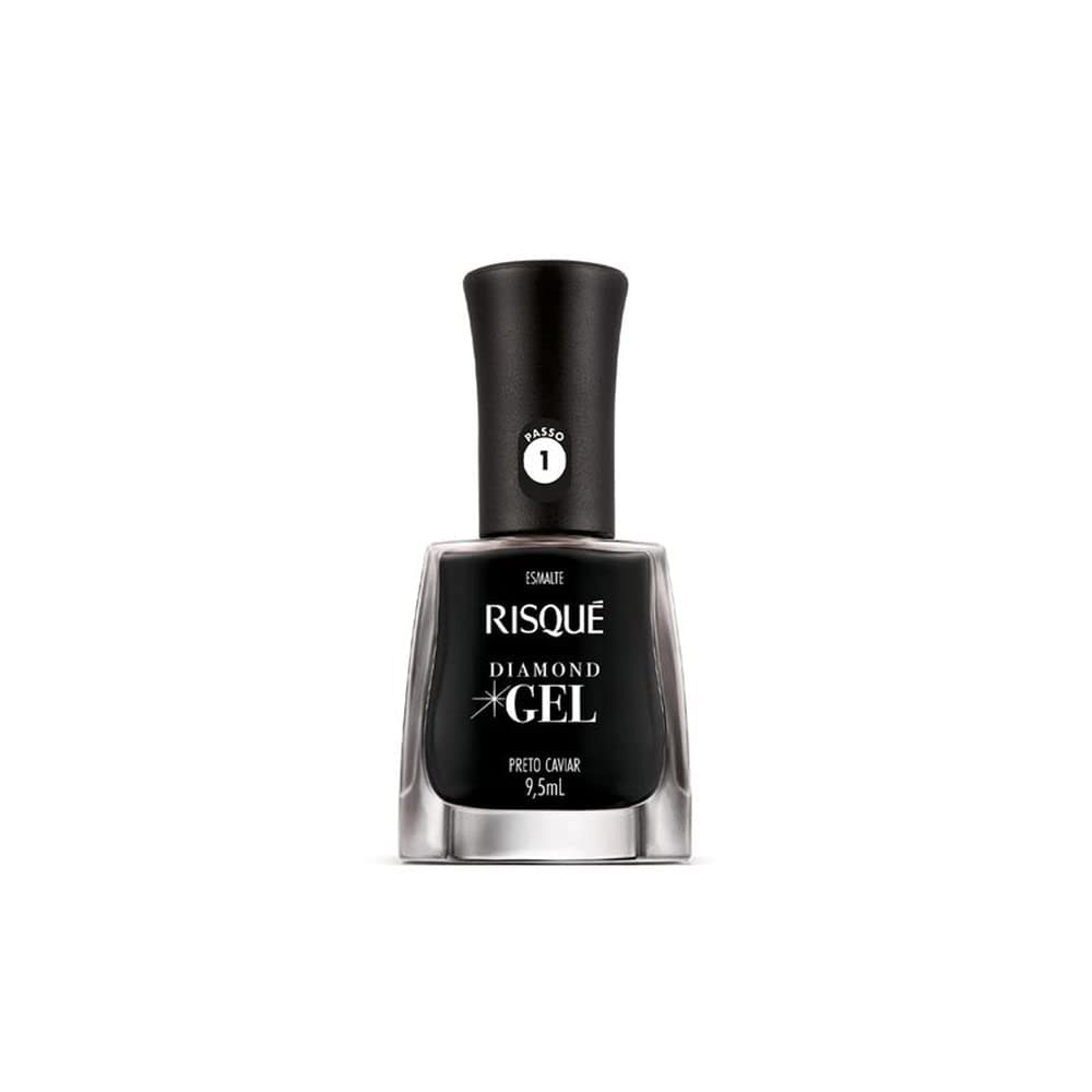 Risqué Esmalte Diamond Gel Preto Caviar 9,5ml