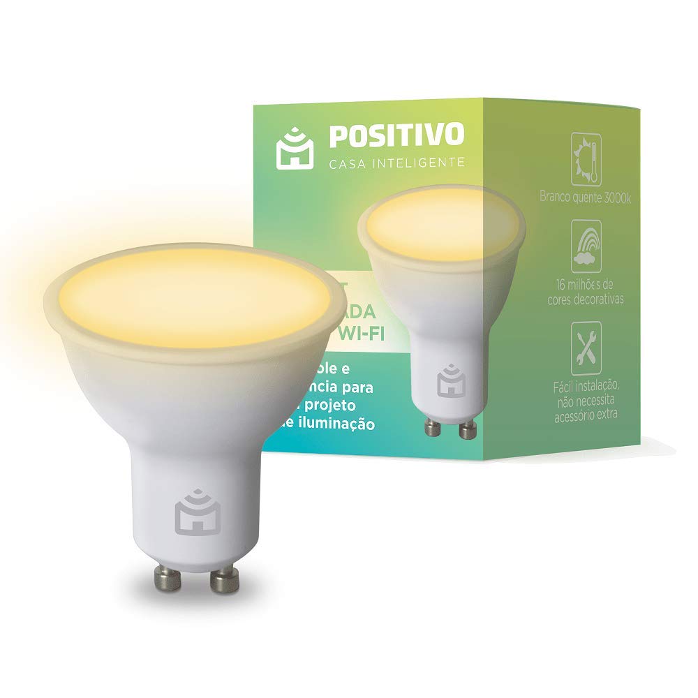 Smart Lâmpada Spot Wi-Fi Positivo Casa Inteligente GU10 4,5 W
