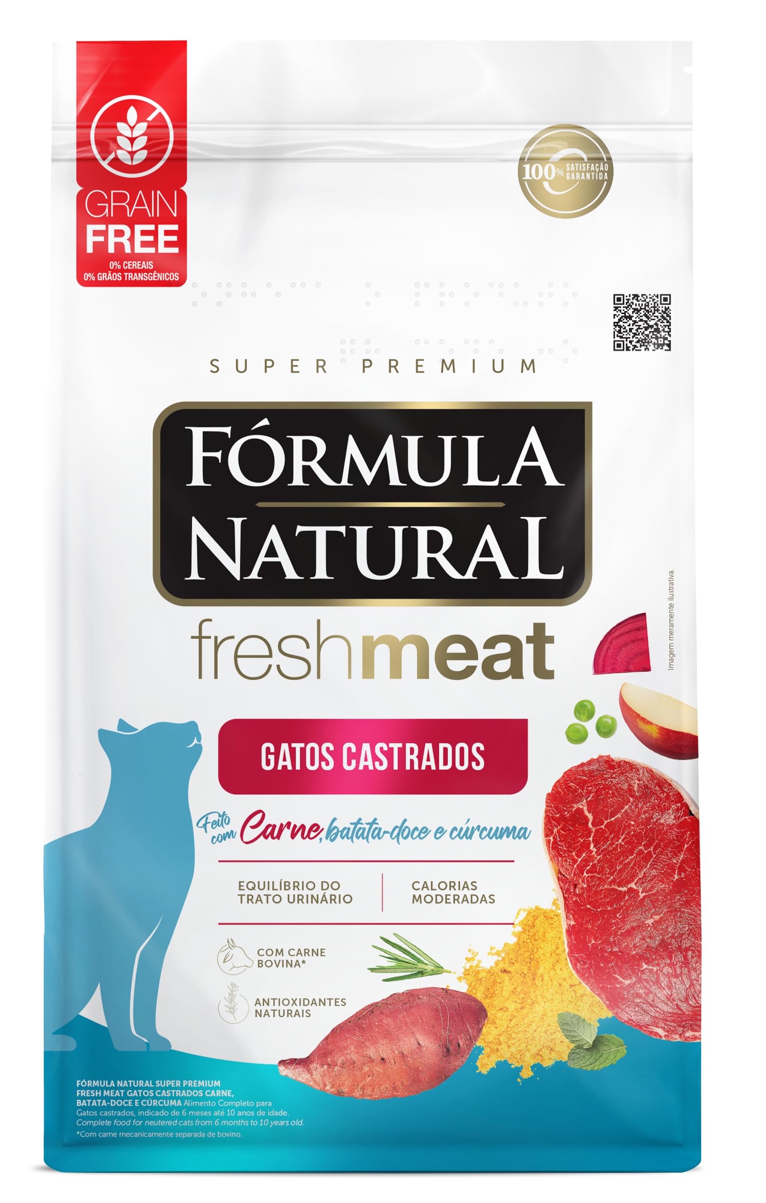 Ração Fórmula Natural Fresh Meat Sabor Carne para Gatos Adultos Castrados - 7kg