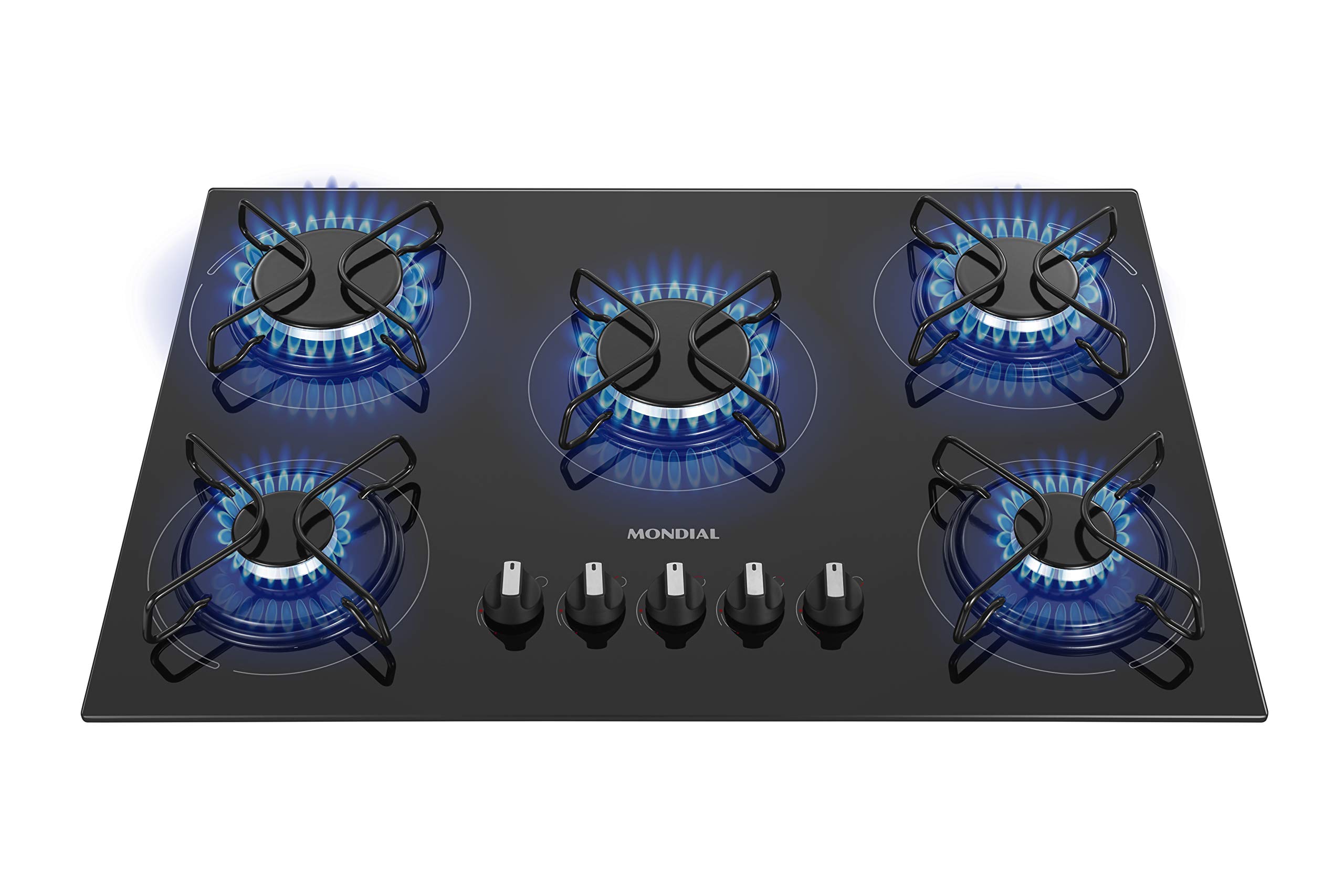 MONDIAL Cooktop a Gás 5 Bocas Preto e Inox Bivolt CTG-02