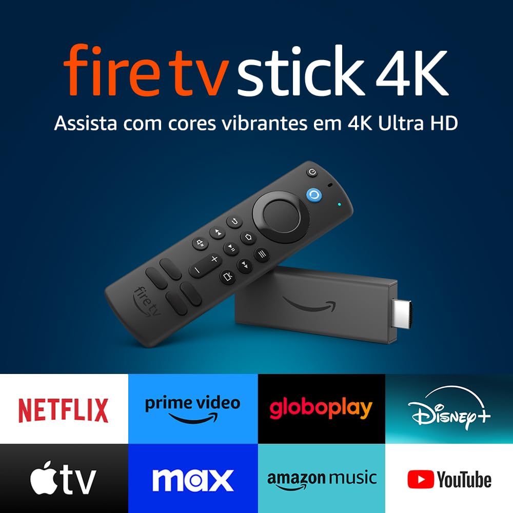 Fire TV Stick 4K com controle por voz Alexa