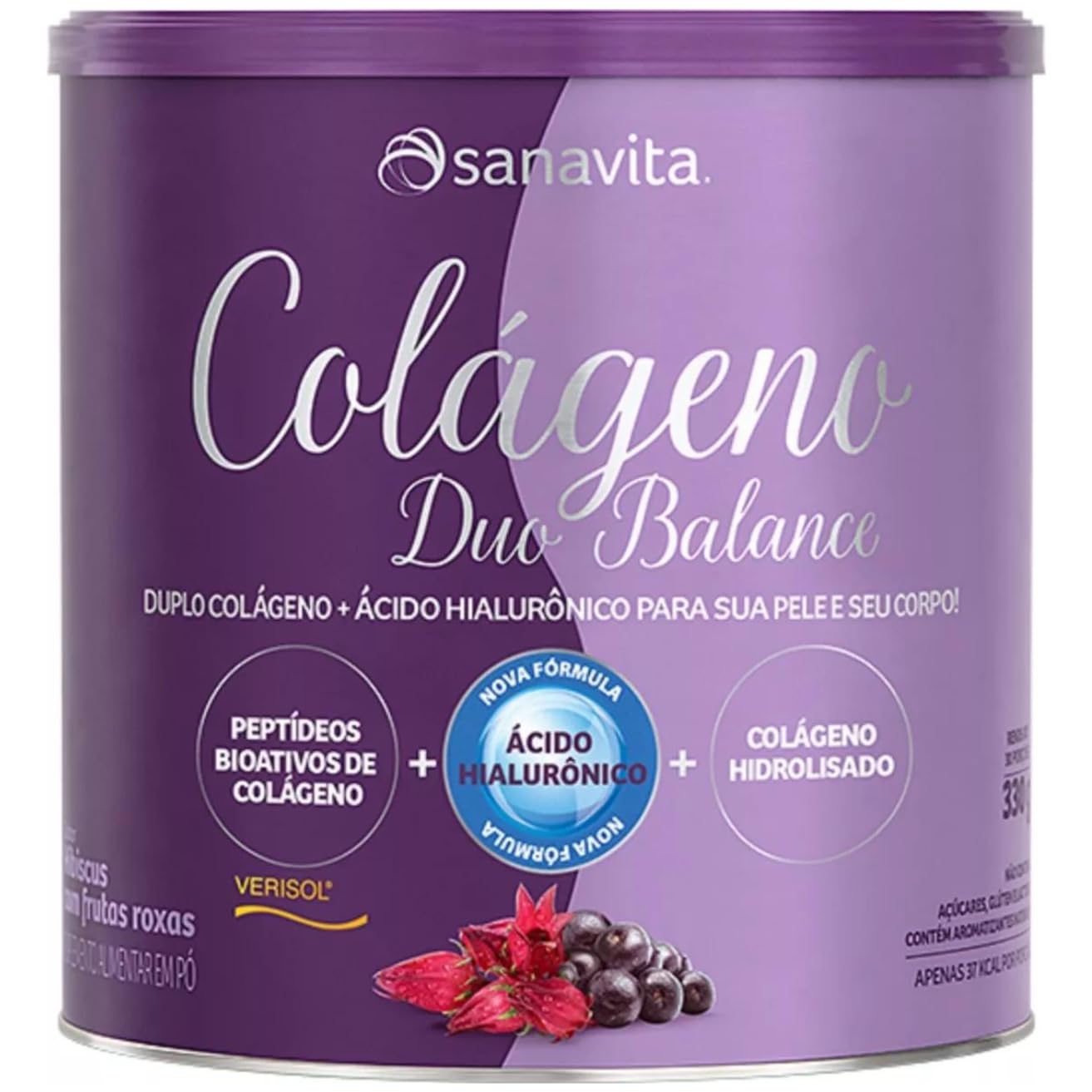Sanavita Colágeno Verisol Hidrolisado Saúde da Pele 30 Sticks Frutas Vermelhas