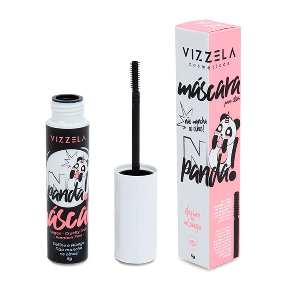 Vizzela Máscara para Cílios No Panda Preta Efeito Película