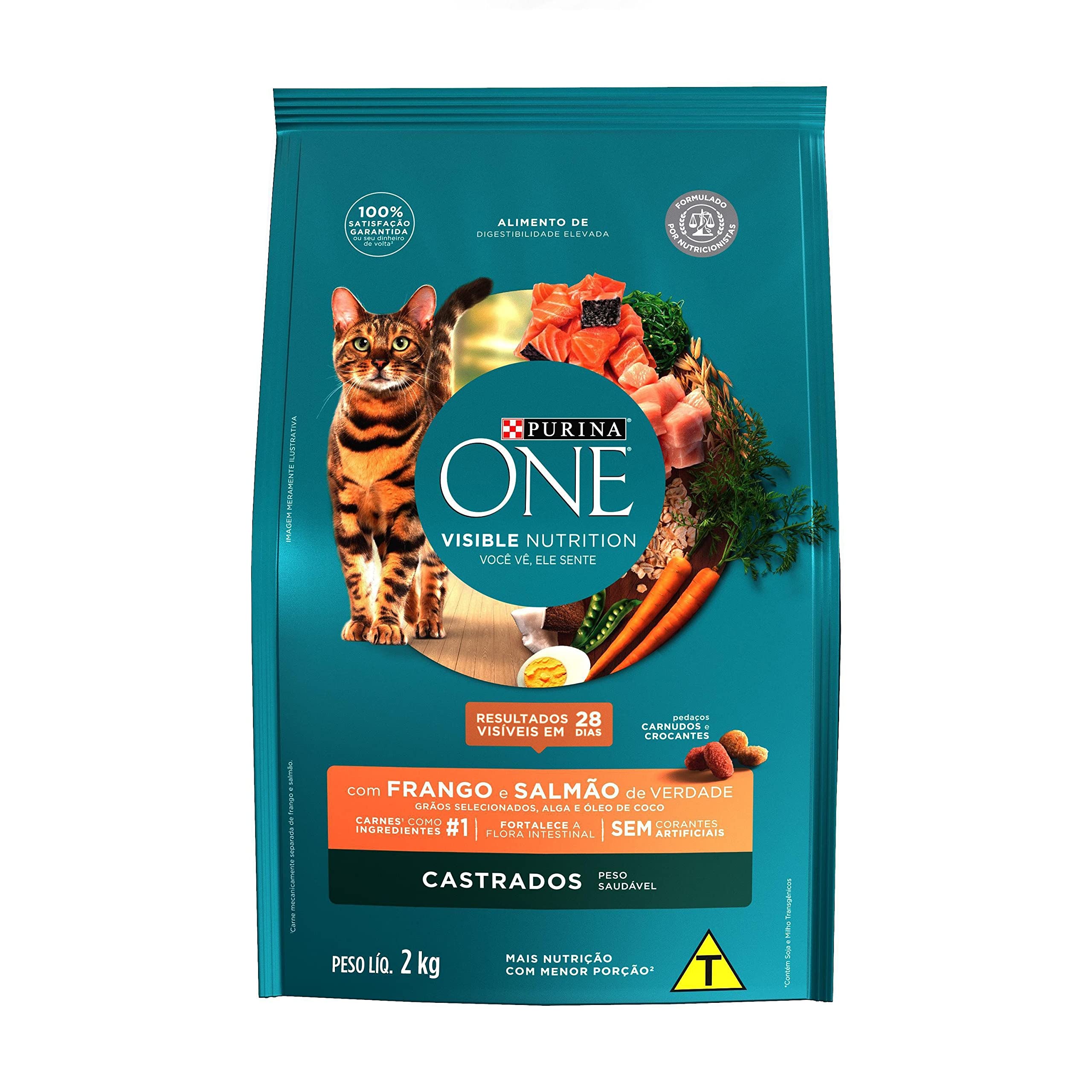 Ração Gatos Castrados PURINA ONE Frango e Salmão 2kg