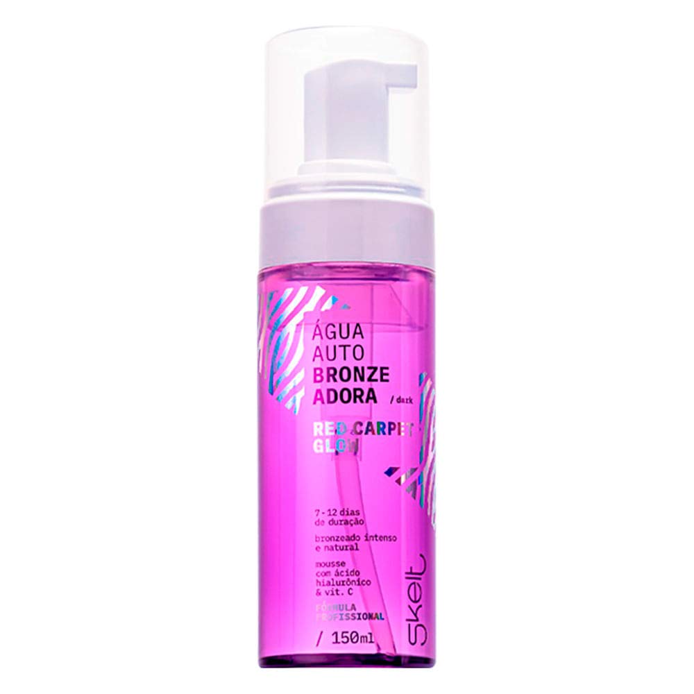 Skelt Água Autobronzeadora Dark 150ml | Bronzeado Duas Vezes Mais Intenso, Textura em Mousse, Duração de 7 a 12 Dias, Vitamina C, Ácido Hialurônico | Todos os Tipos de Pele