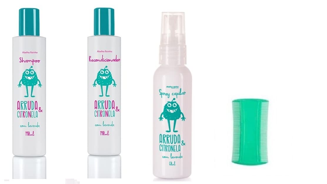 Kit Mata Piolho E Lêndeas Abelha Rainha + Pente Fino
