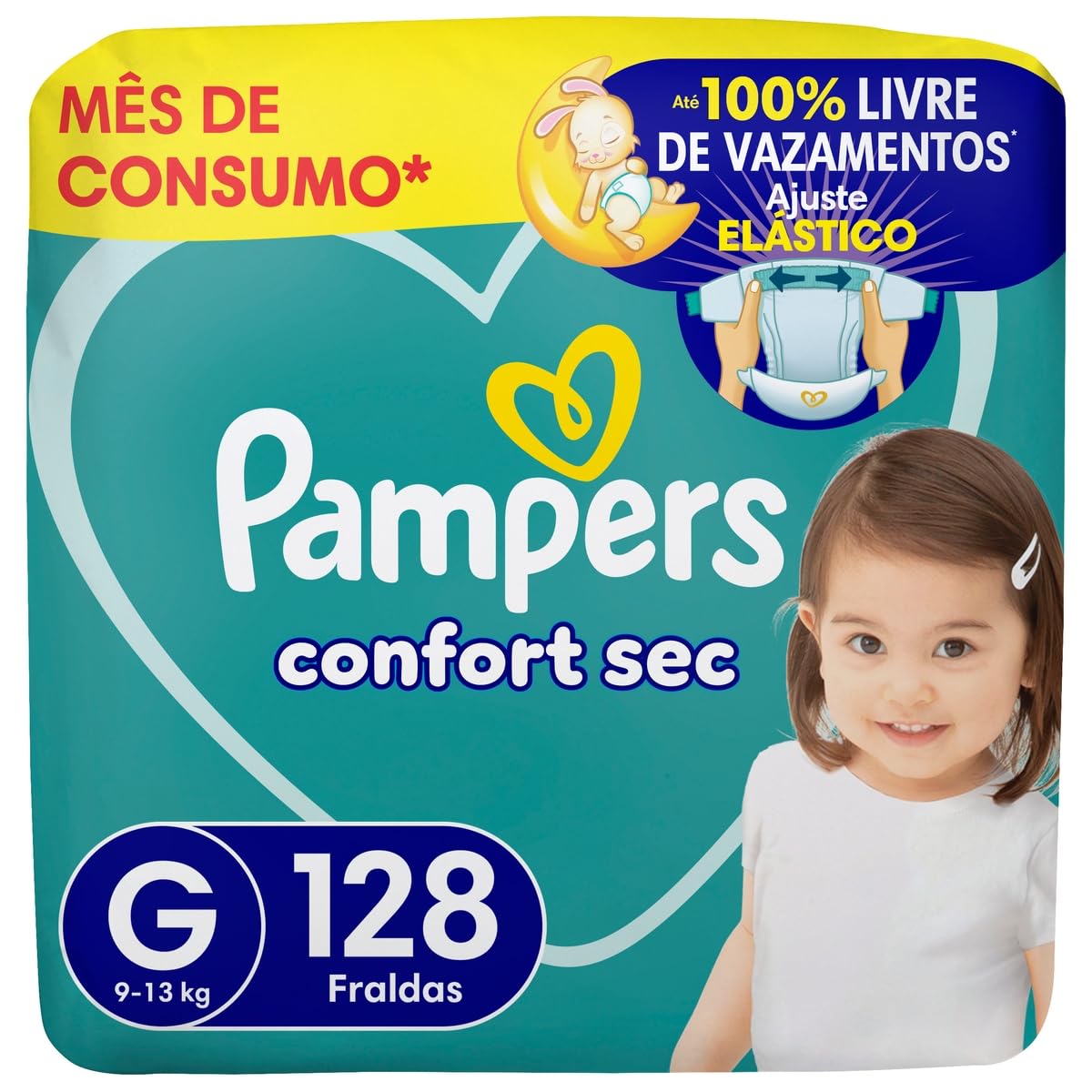 Fralda Pampers Confort Sec Tamanho G 128 Unidades
