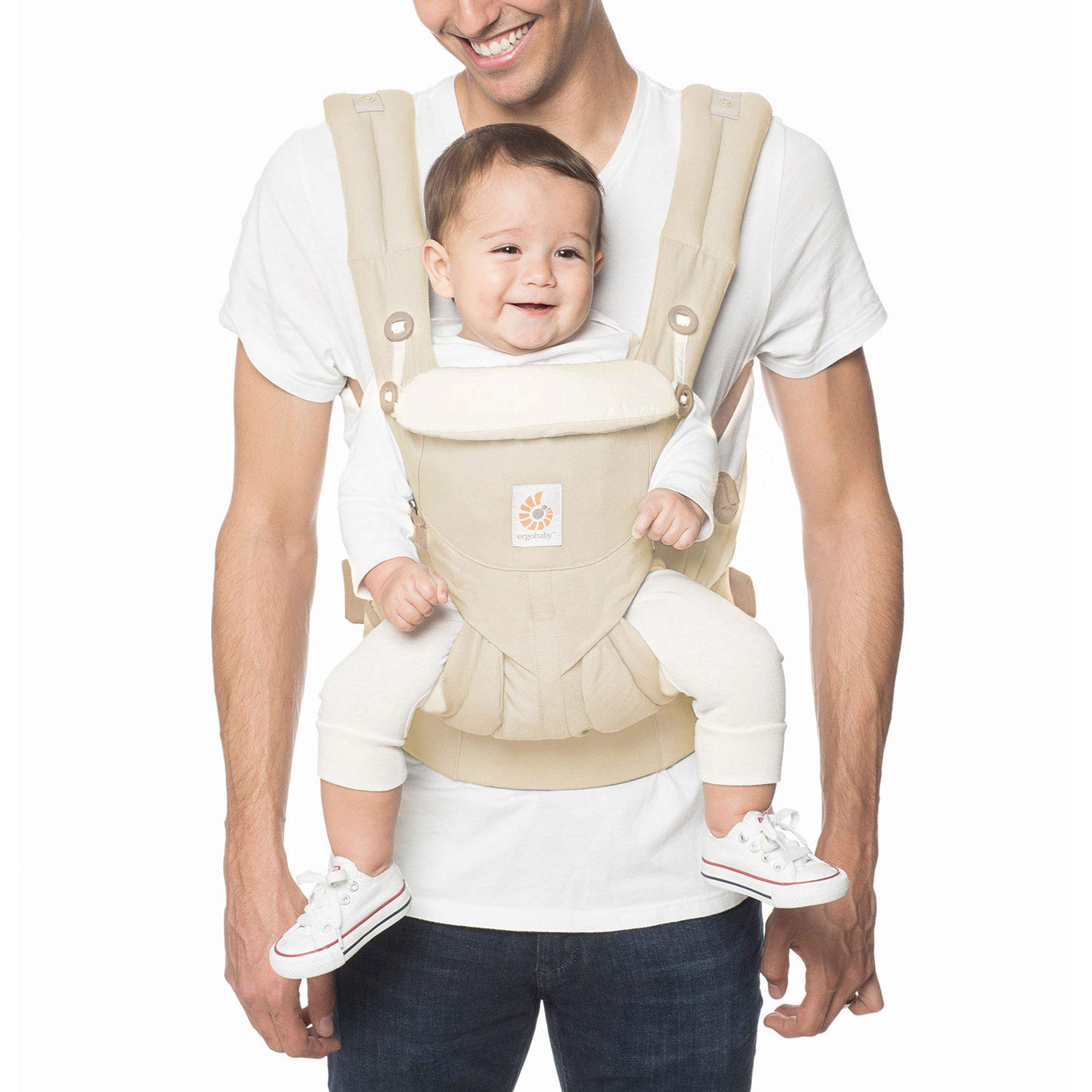 Ergobaby Omni 360 Canguru para bebês com suporte lombar (3 a 20 kg), natural