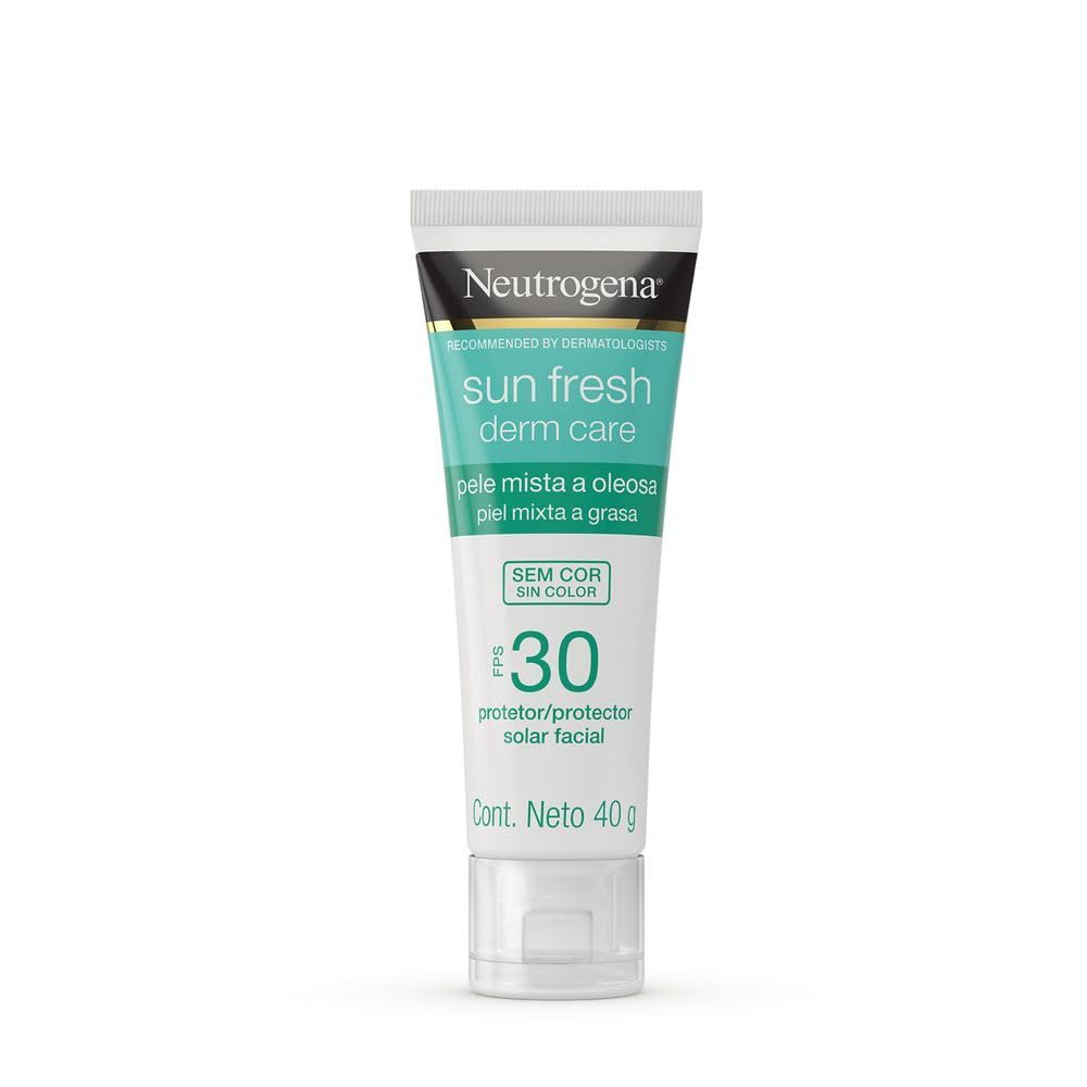 Neutrogena Sun Derm Care Protetor Solar Facial para Pele Oleosa Sem Cor FPS 30 40g