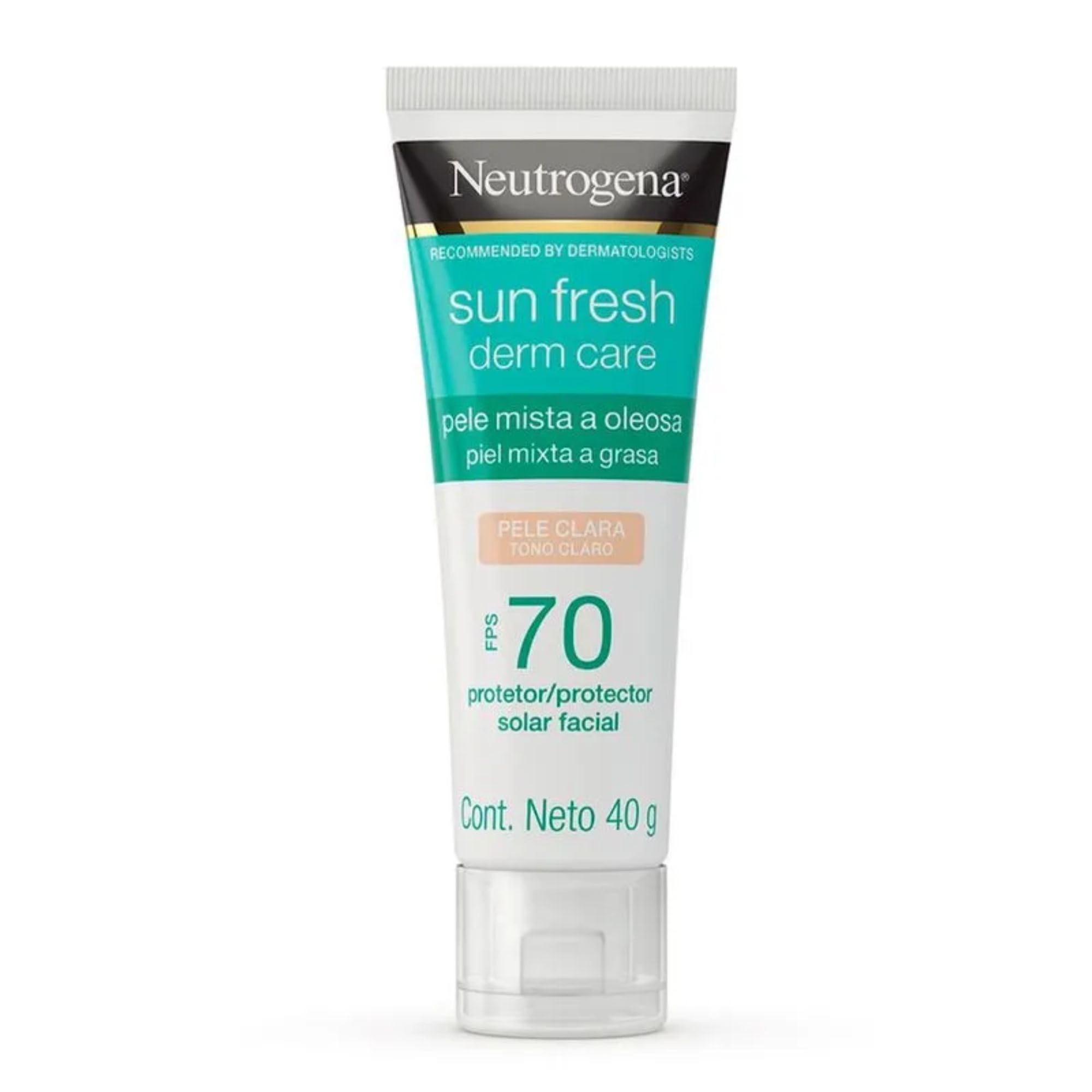 Neutrogena Sun Fresh Derm Care Protetor Solar Facial Pele Clara FPS 70 40g