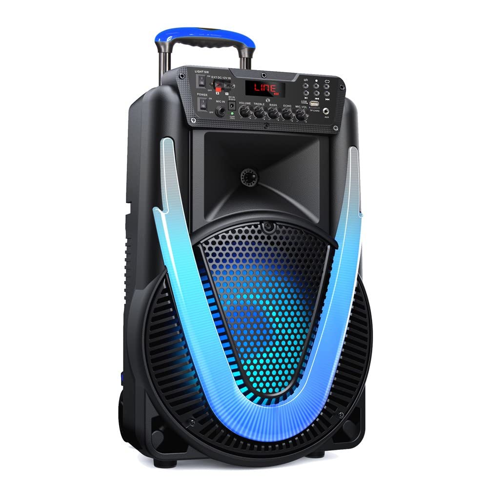 Multilaser Caixa de Som Sunny II 500W 12 Polegadas Bluetooth, AUX, SD, USB, FM e LED