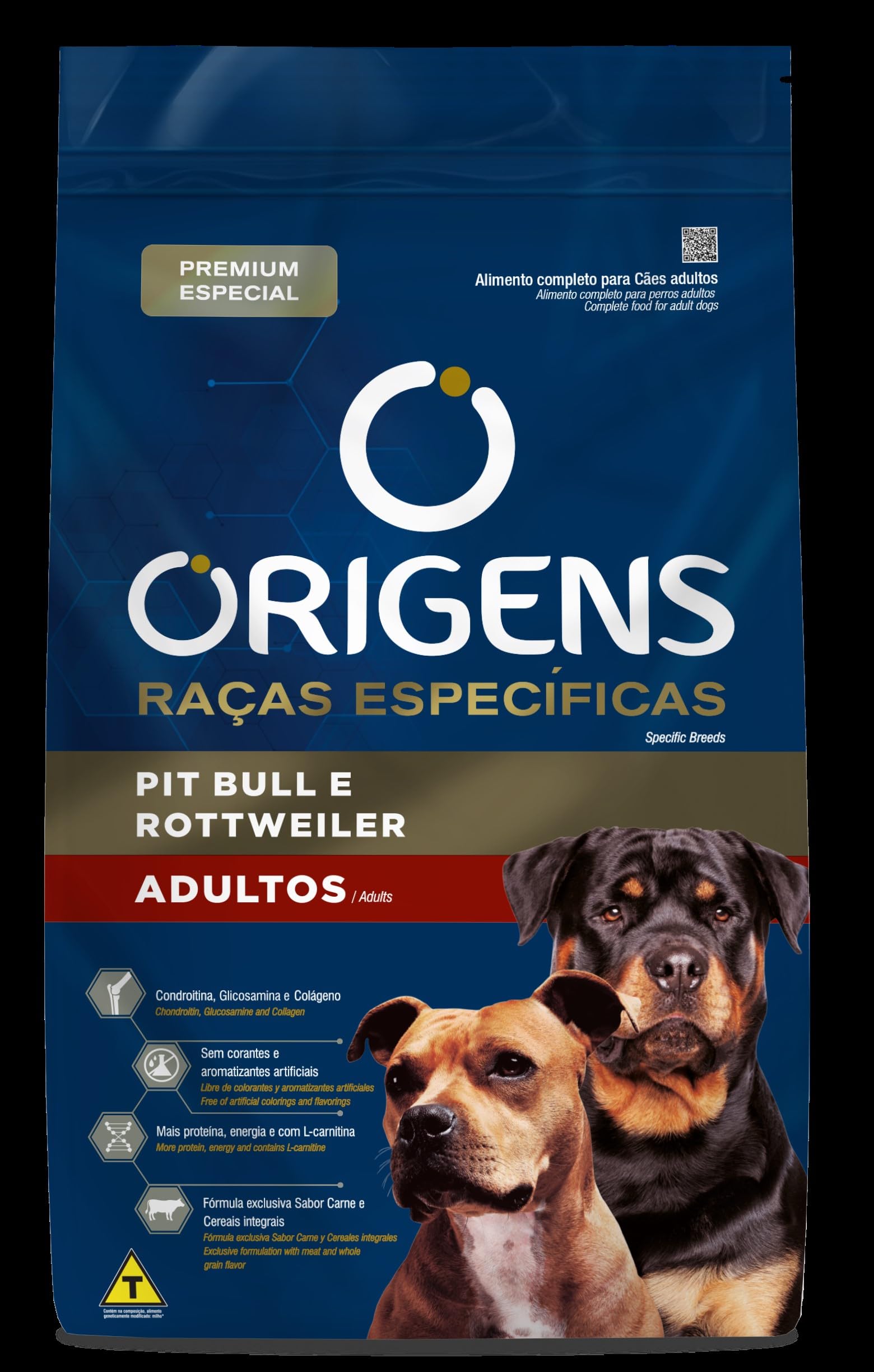 Adimax Origens Cães Adultos Pit Bull E Rottweiler 15Kg
