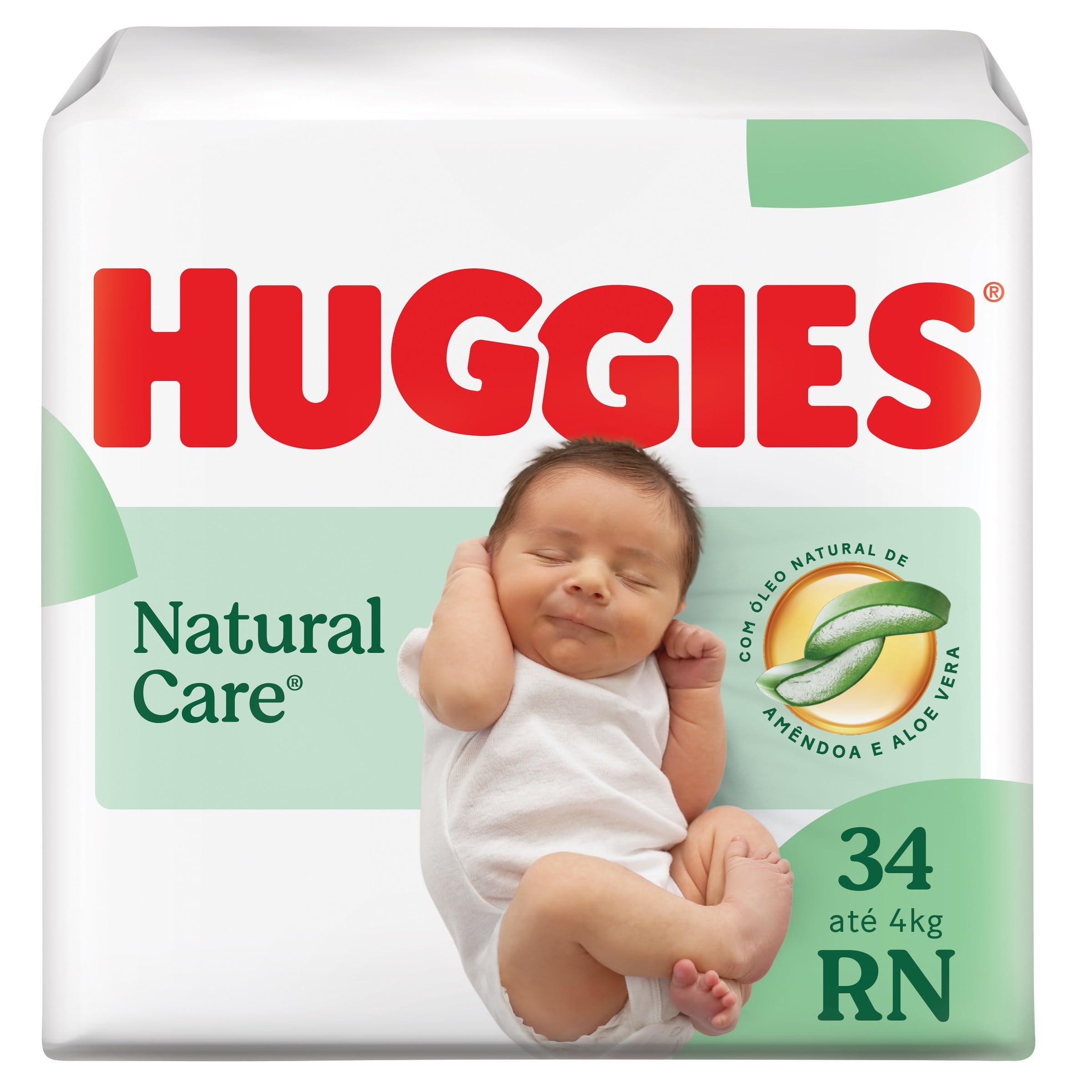 Fralda Huggies Natural Care Tamanho RN 34 Unidades